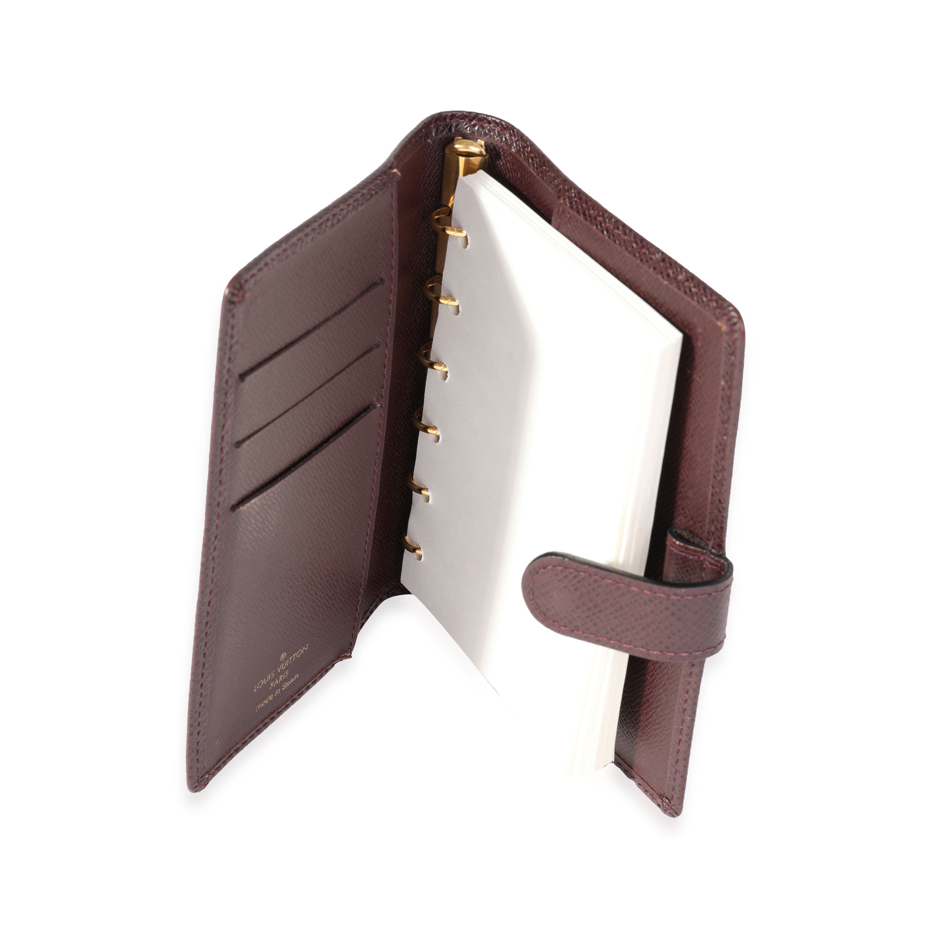 Louis Vuitton Louis Vuitton Burgundy Taiga Small Agenda Cover