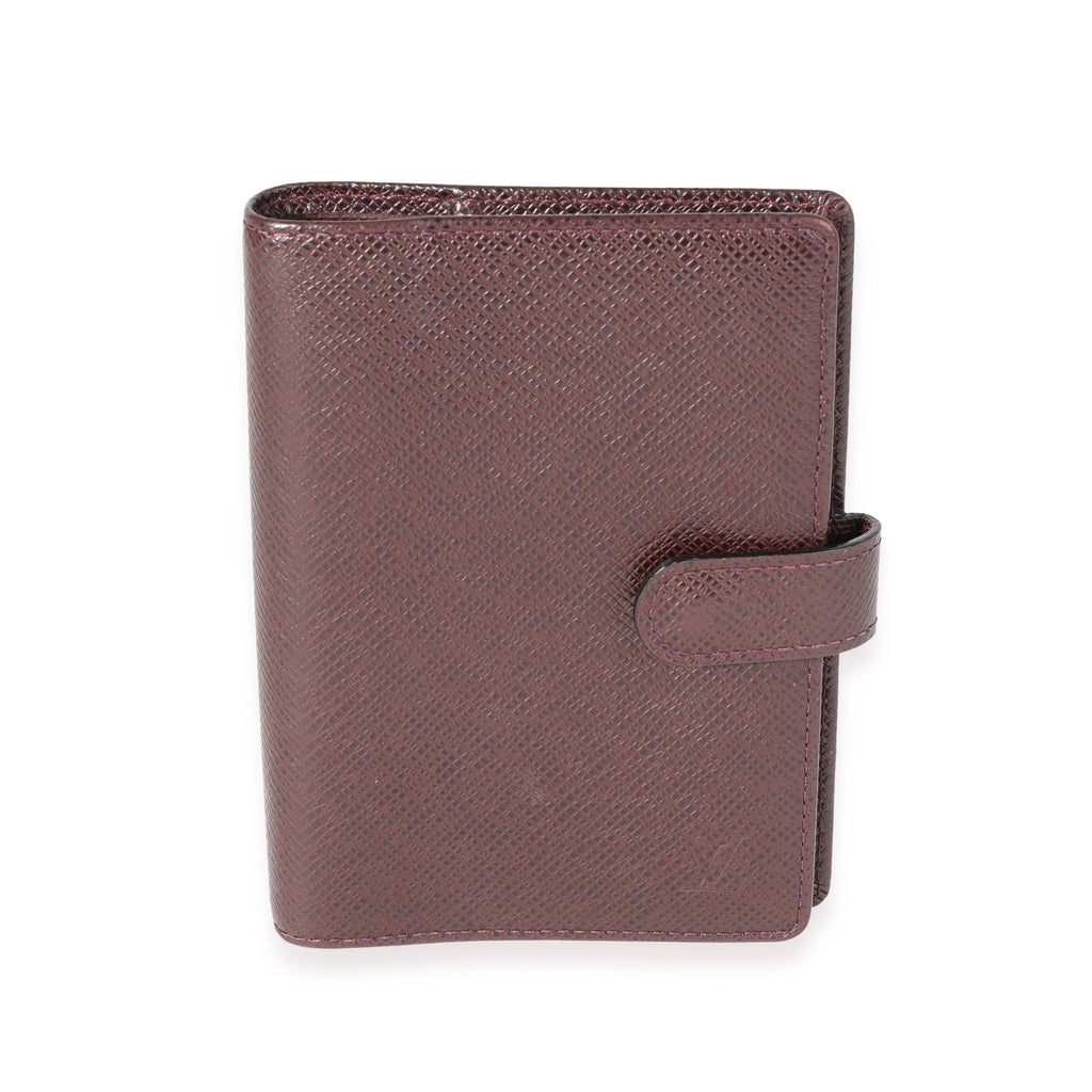 Louis Vuitton Louis Vuitton Burgundy Taiga Small Agenda Cover