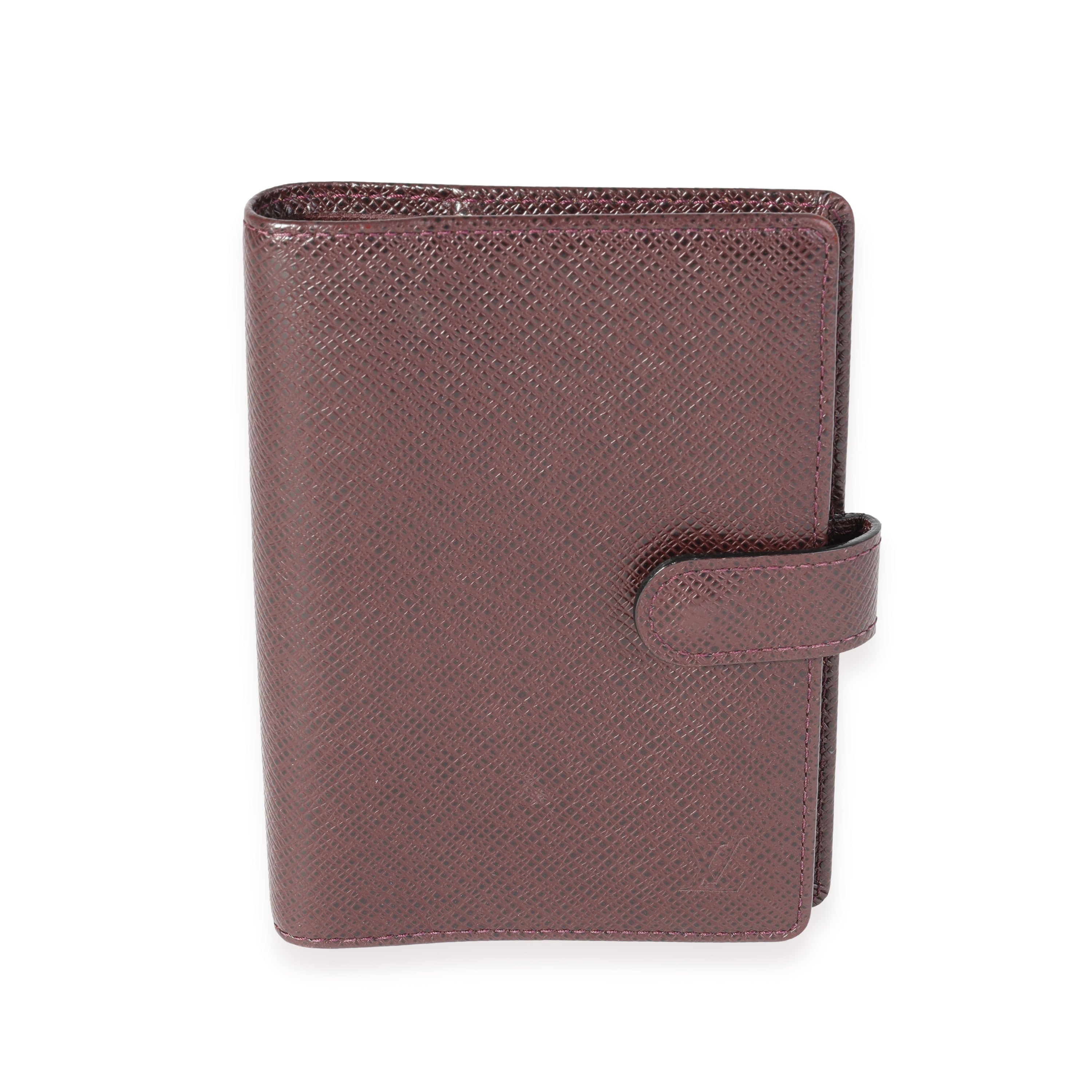 Louis Vuitton Louis Vuitton Burgundy Taiga Small Agenda Cover