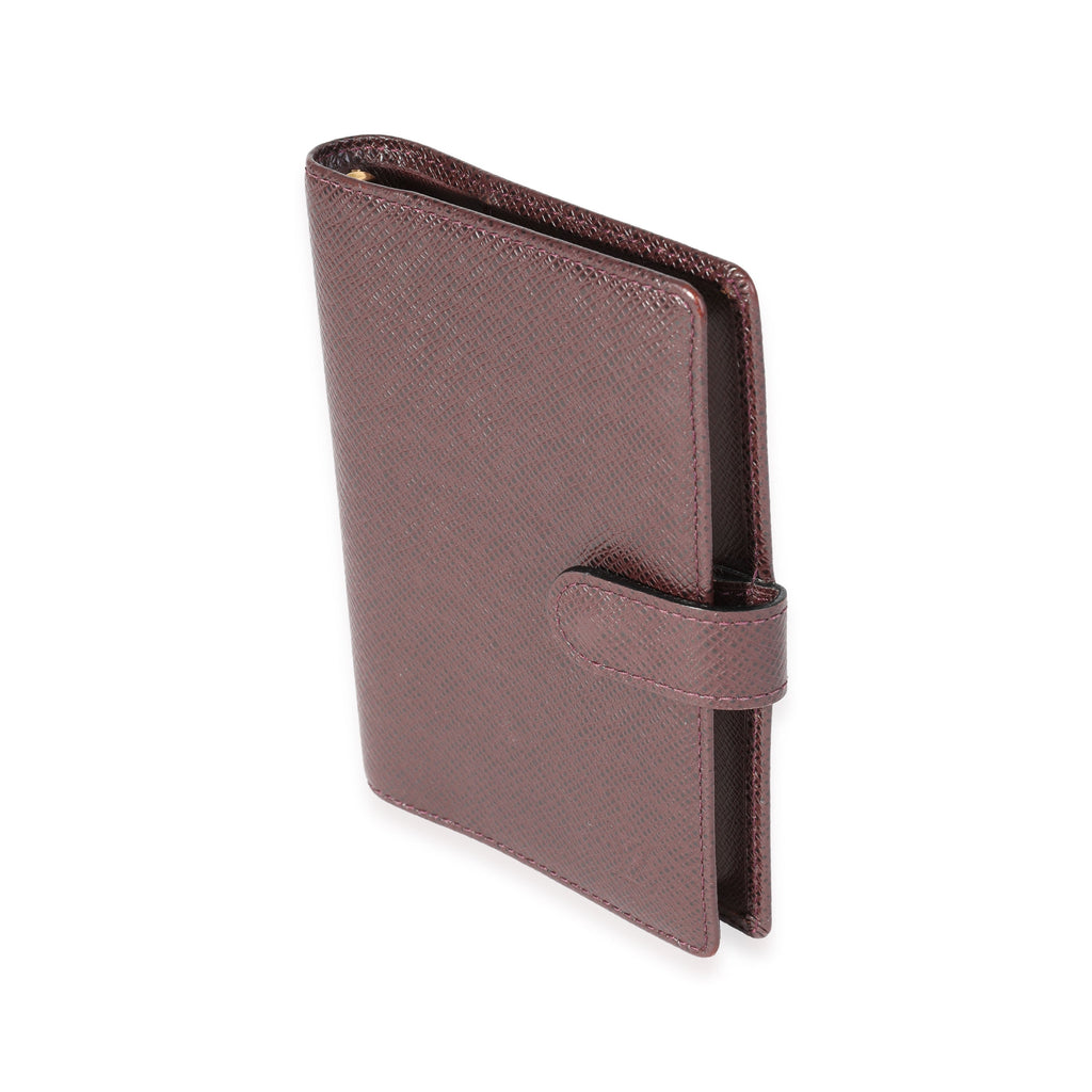 Louis Vuitton Louis Vuitton Burgundy Taiga Small Agenda Cover