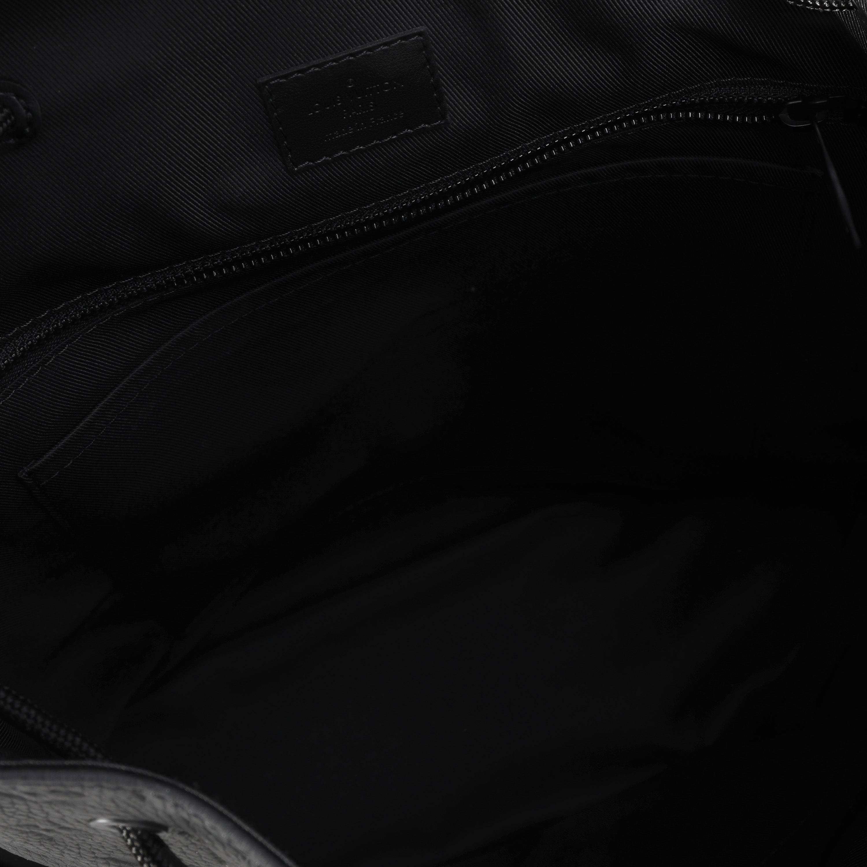 Louis Vuitton Louis Vuitton Black Monogram-Embossed Taurillon Christopher MM Backpack