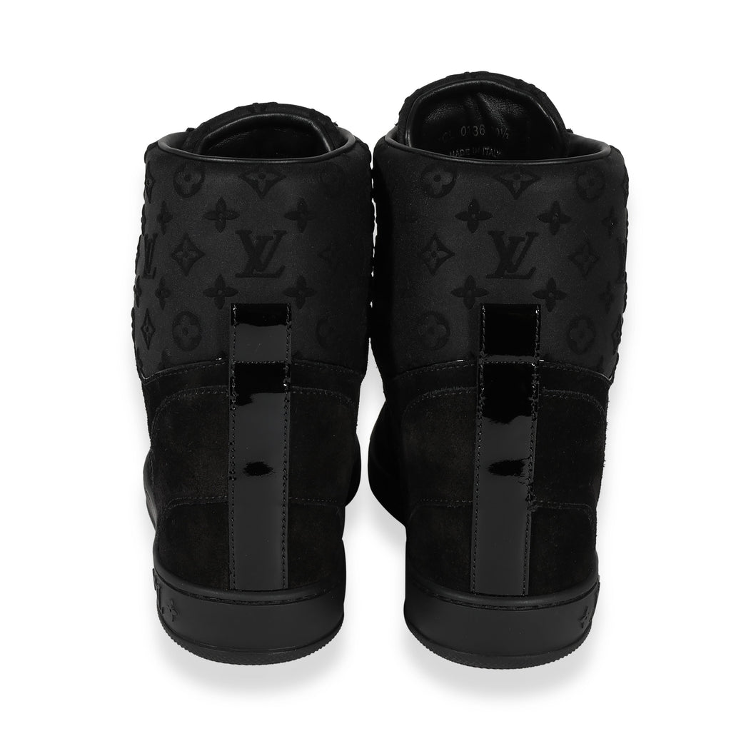 Louis Vuitton Louis Vuitton -  Louis Vuitton Wmns Monogram Sneaker Wedge Black Suede (39.5 E