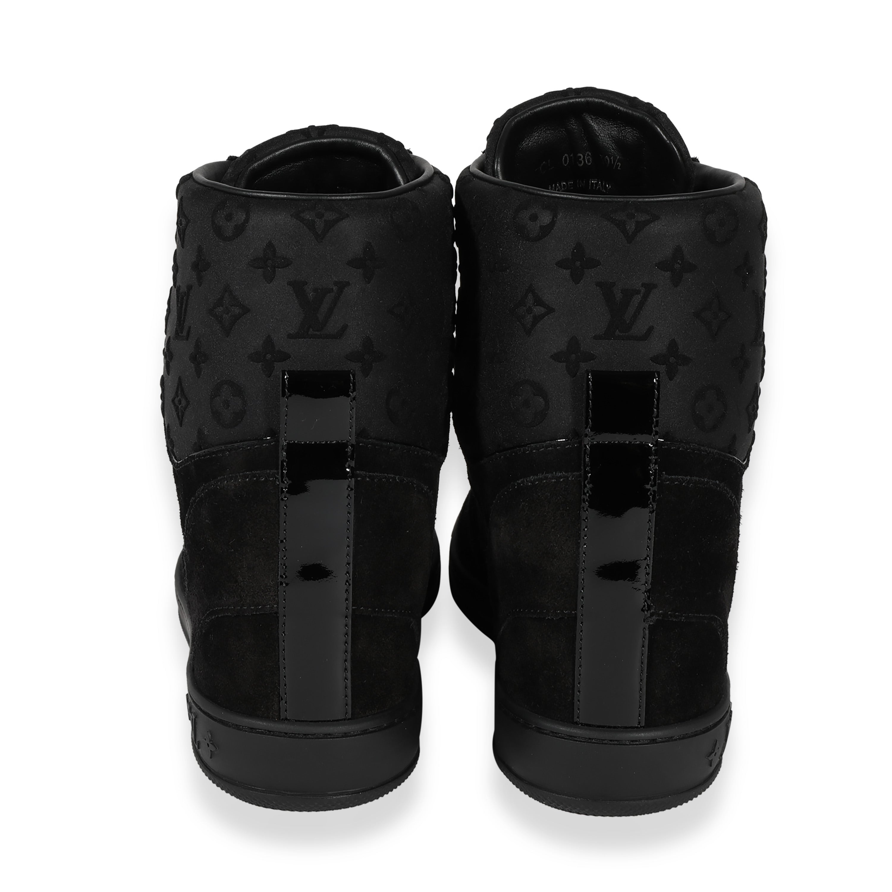 Louis Vuitton Louis Vuitton -  Louis Vuitton Wmns Monogram Sneaker Wedge Black Suede (39.5 E