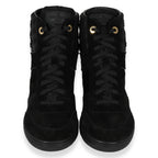 Louis Vuitton Louis Vuitton -  Louis Vuitton Wmns Monogram Sneaker Wedge Black Suede (39.5 E