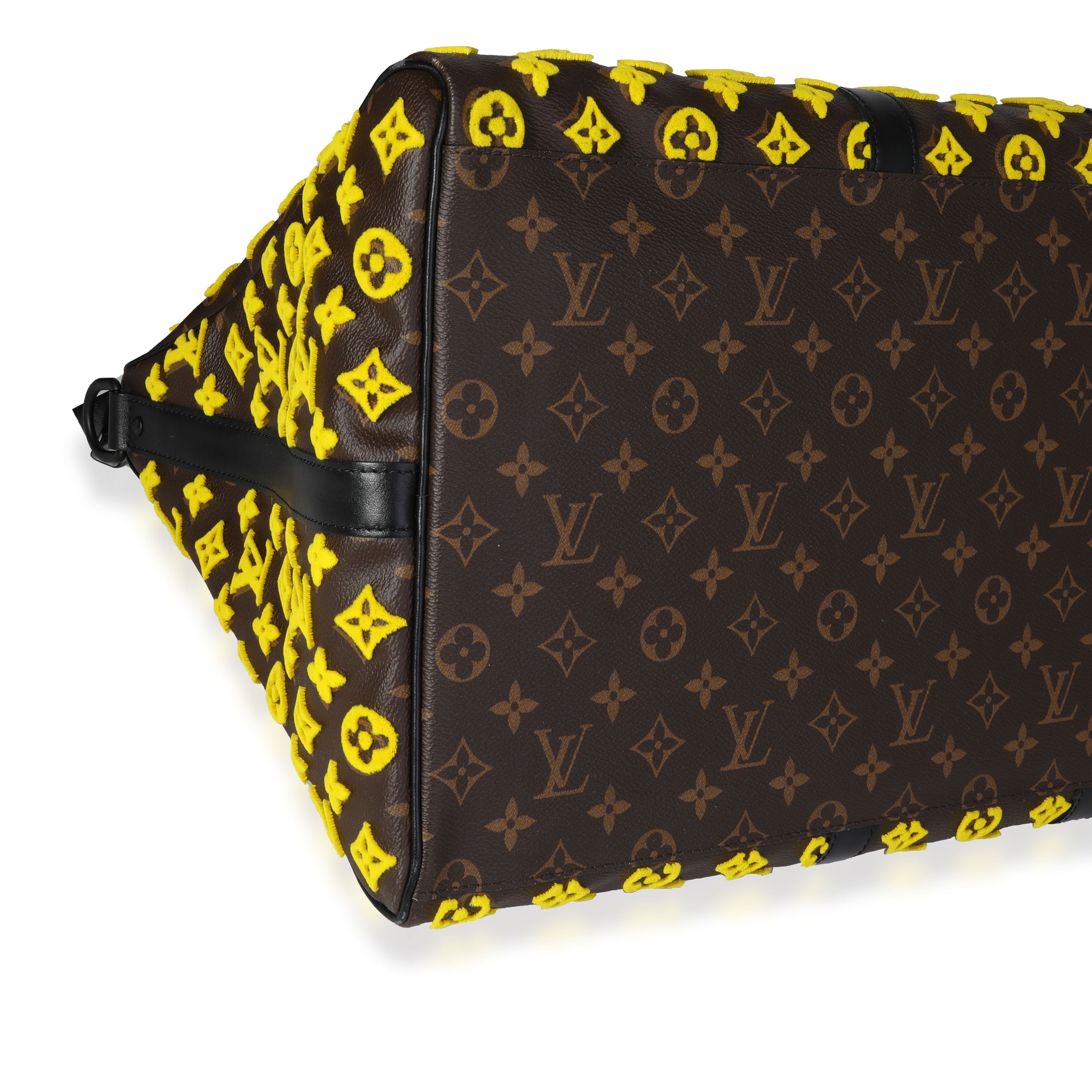 Louis Vuitton Louis Vuitton Jaune Monogram Tuffetage Triangle Keepall Bandoulière 50