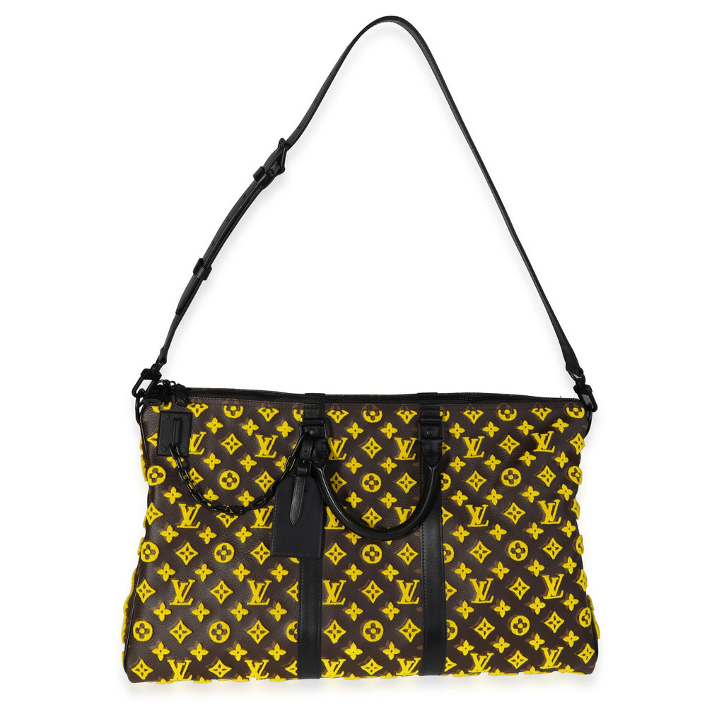 Louis Vuitton Louis Vuitton Jaune Monogram Tuffetage Triangle Keepall Bandoulière 50