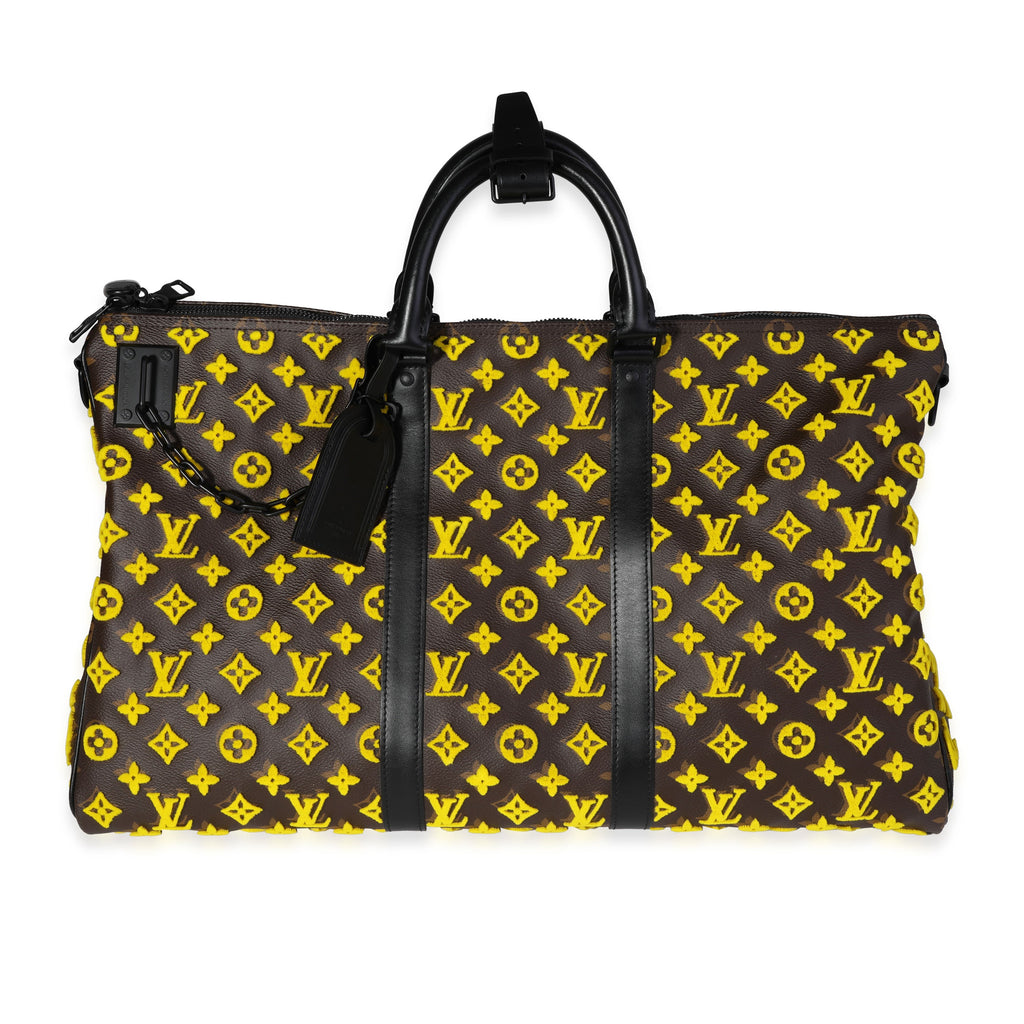 Louis Vuitton Louis Vuitton Jaune Monogram Tuffetage Triangle Keepall Bandoulière 50