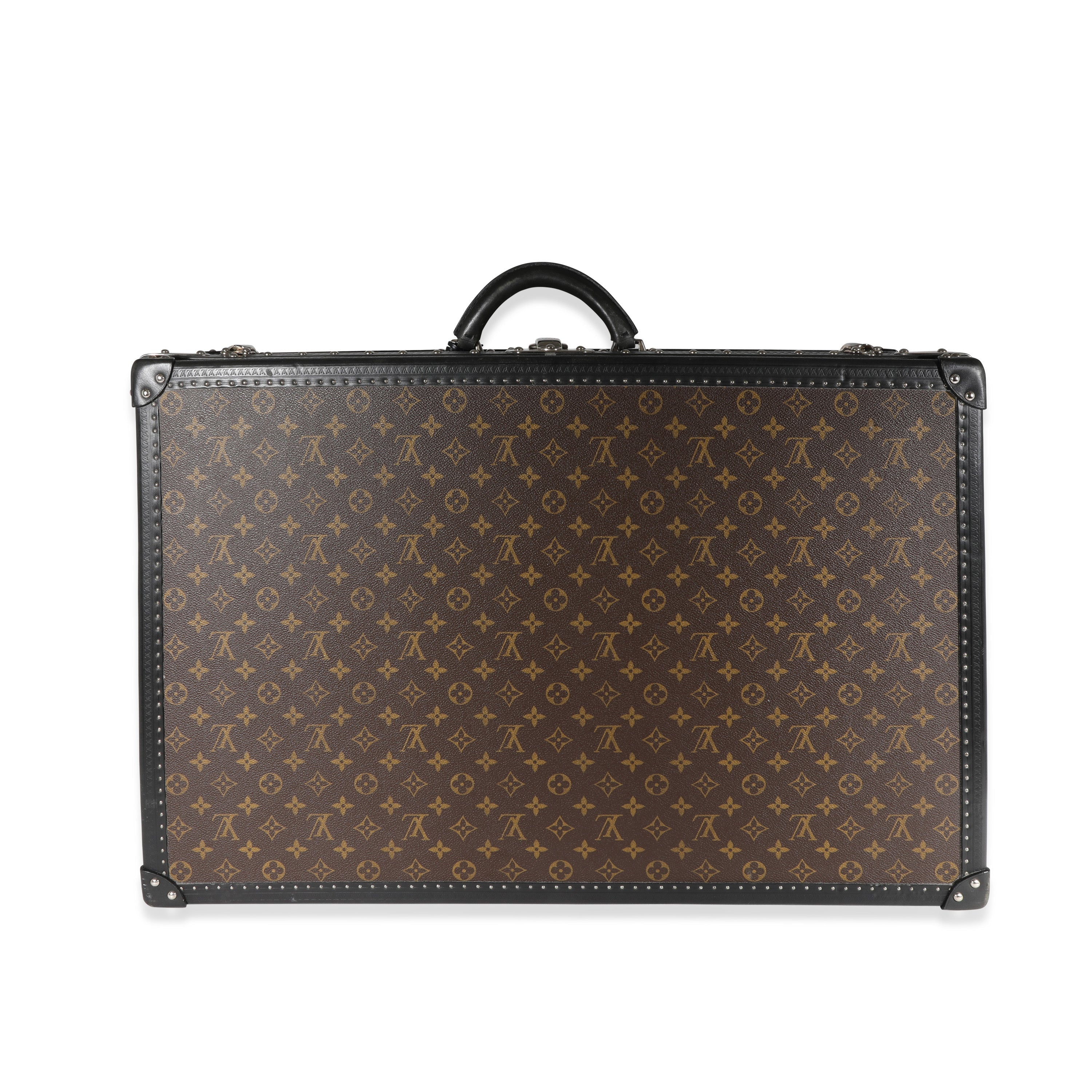 Louis Vuitton Monogram Macassar & Black Leather Alzer Trunk 70
