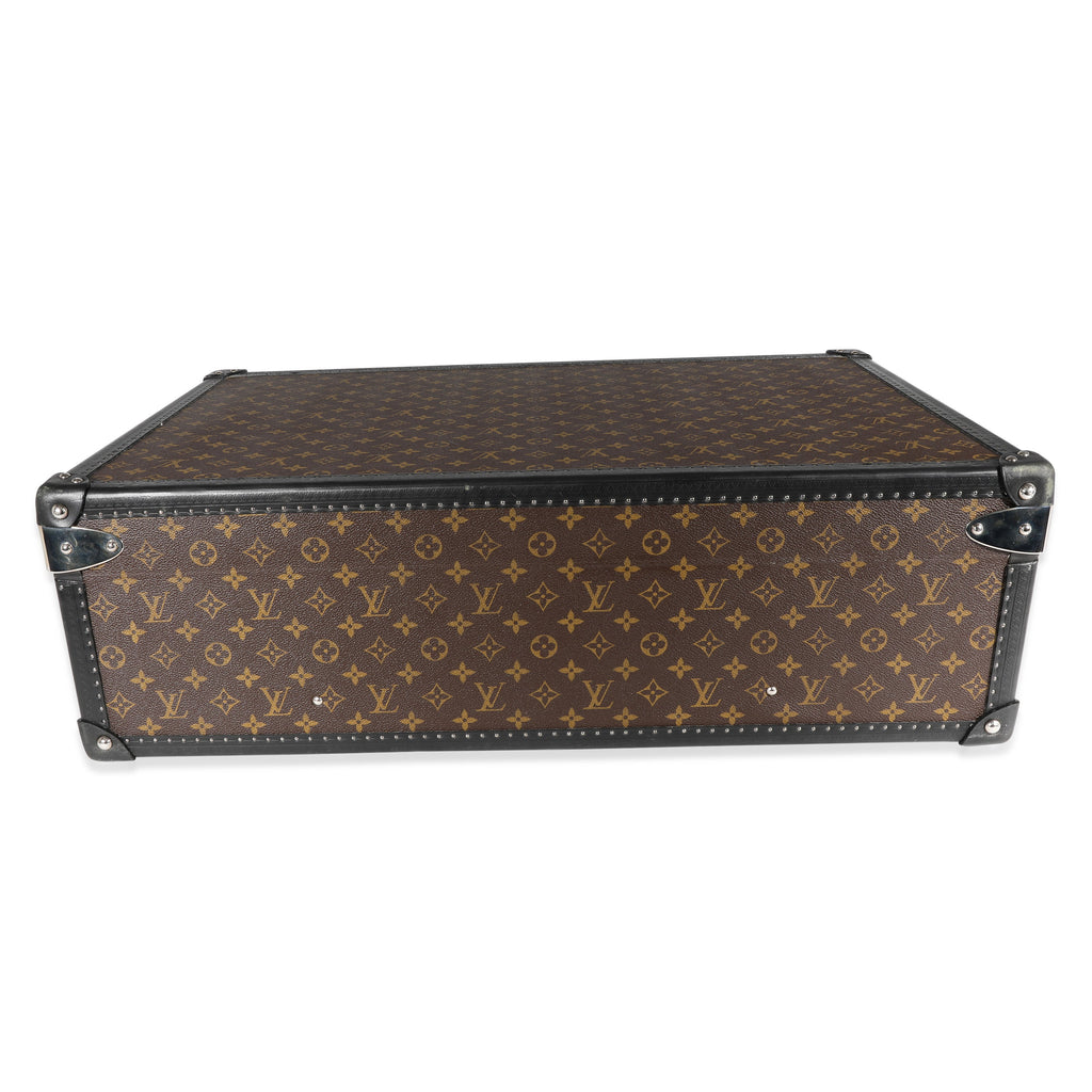 Louis Vuitton Monogram Macassar & Black Leather Alzer Trunk 70