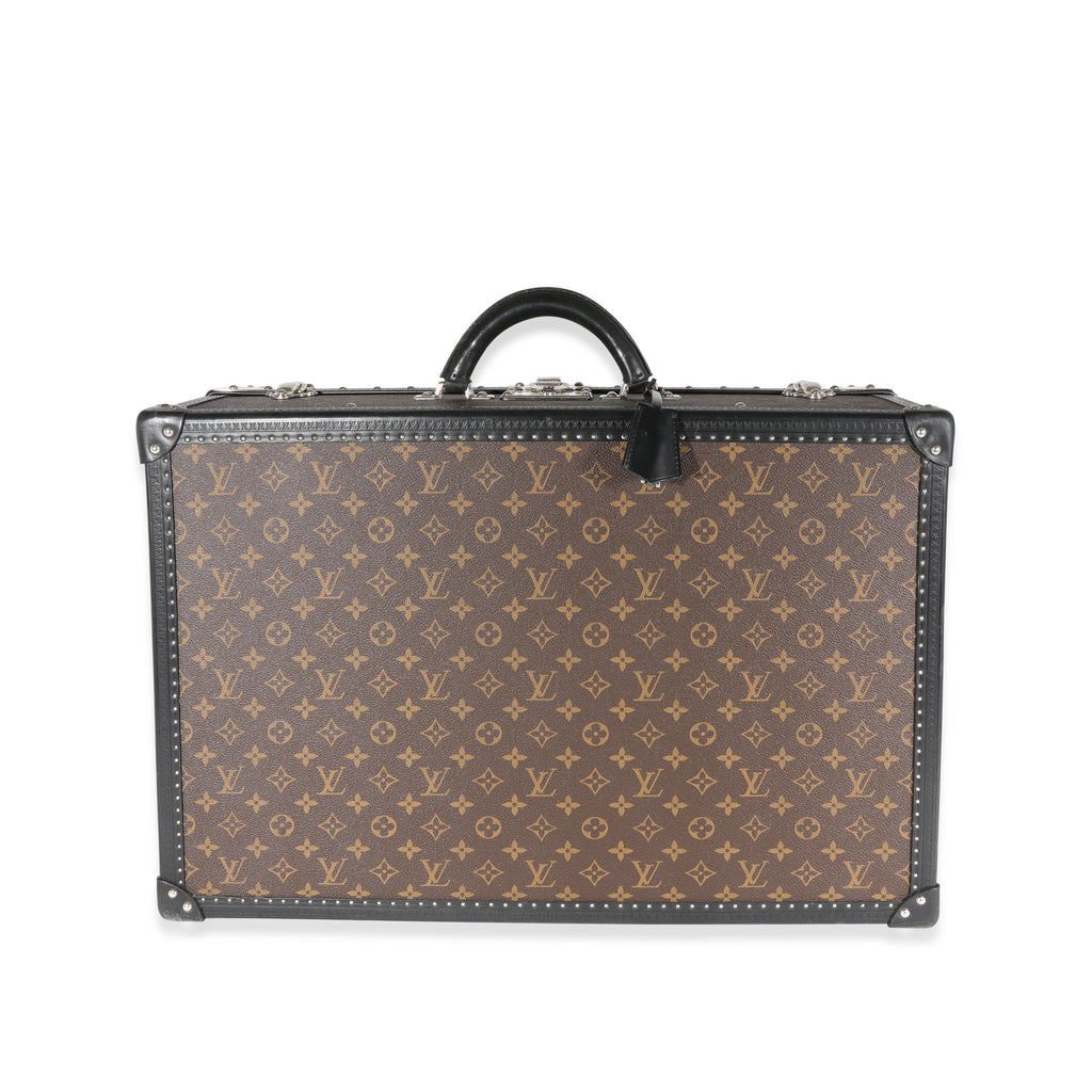 Louis Vuitton Monogram Macassar & Black Leather Alzer Trunk 60