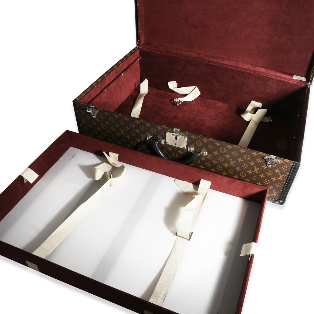 Louis Vuitton Louis Vuitton Monogram Macassar & Black Leather Alzer Trunk 80