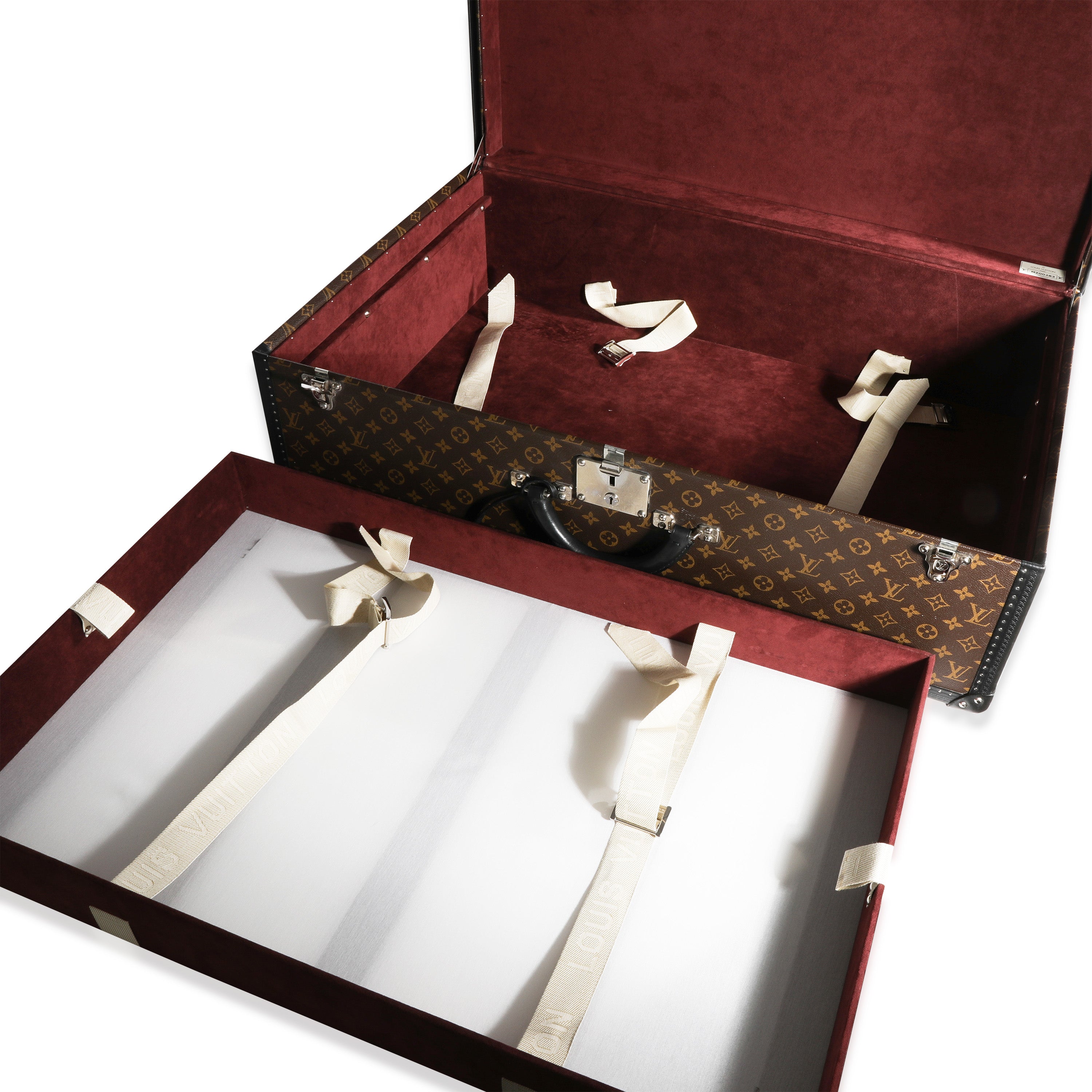Louis Vuitton Louis Vuitton Monogram Macassar & Black Leather Alzer Trunk 80