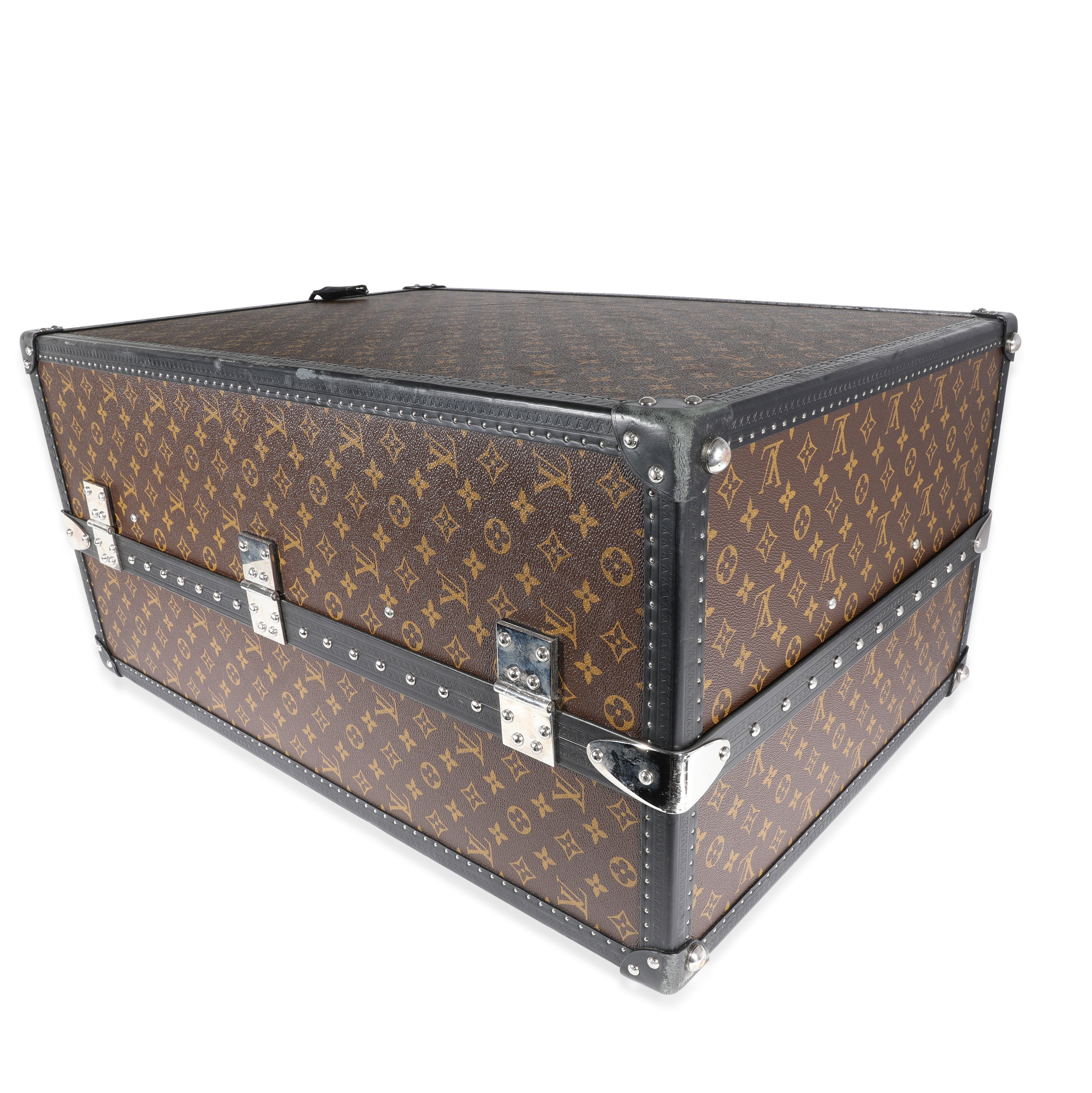 Louis Vuitton Louis Vuitton Monogram Macassar & Black Leather Custom 8 Compartment Shoe Trunk