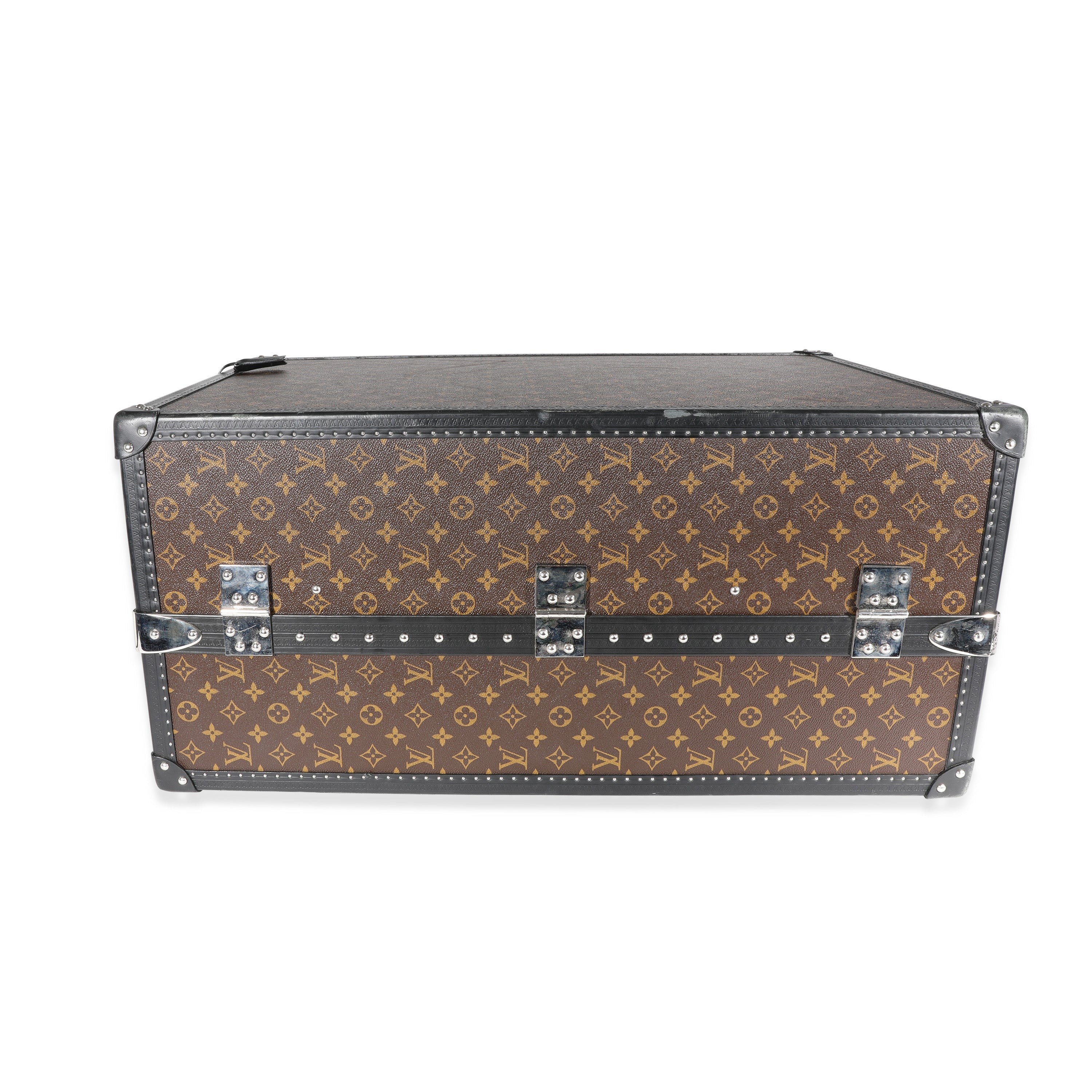 Louis Vuitton Louis Vuitton Monogram Macassar & Black Leather Custom 8 Compartment Shoe Trunk