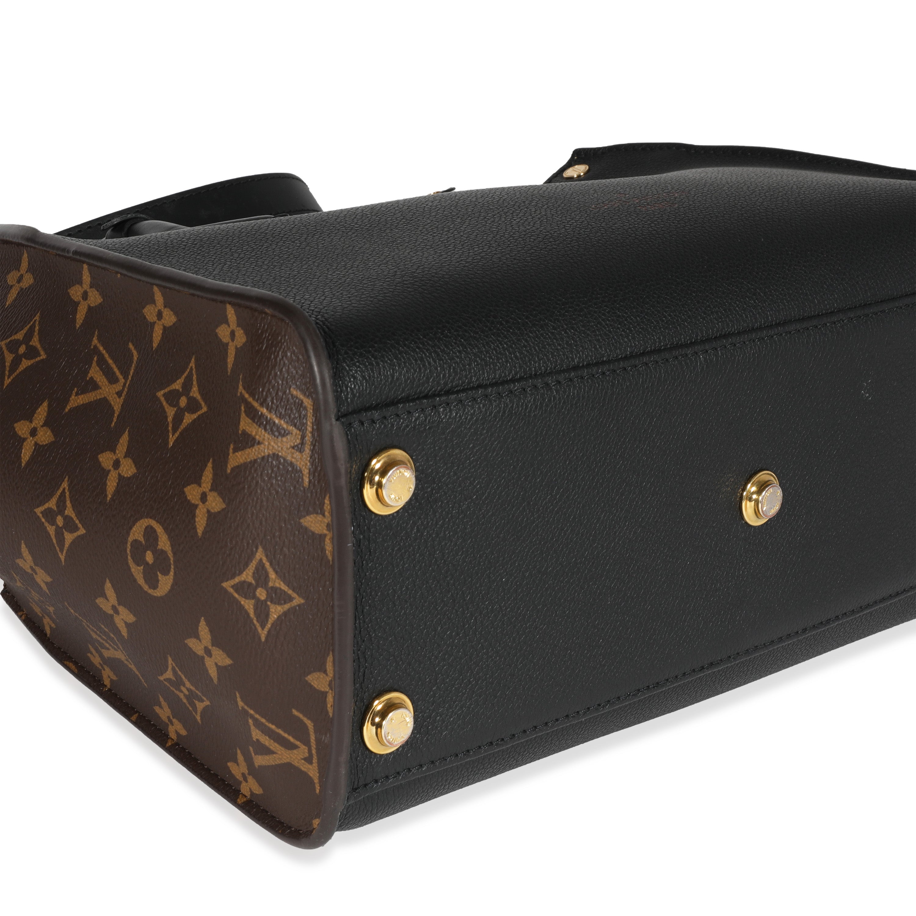 Louis Vuitton Louis Vuitton Monogram Canvas & Black Calfskin On My Side MM Tote