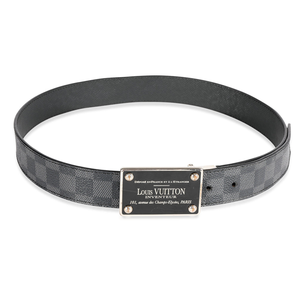 Louis Vuitton Louis Vuitton Damier Graphite Inventeur Belt 85