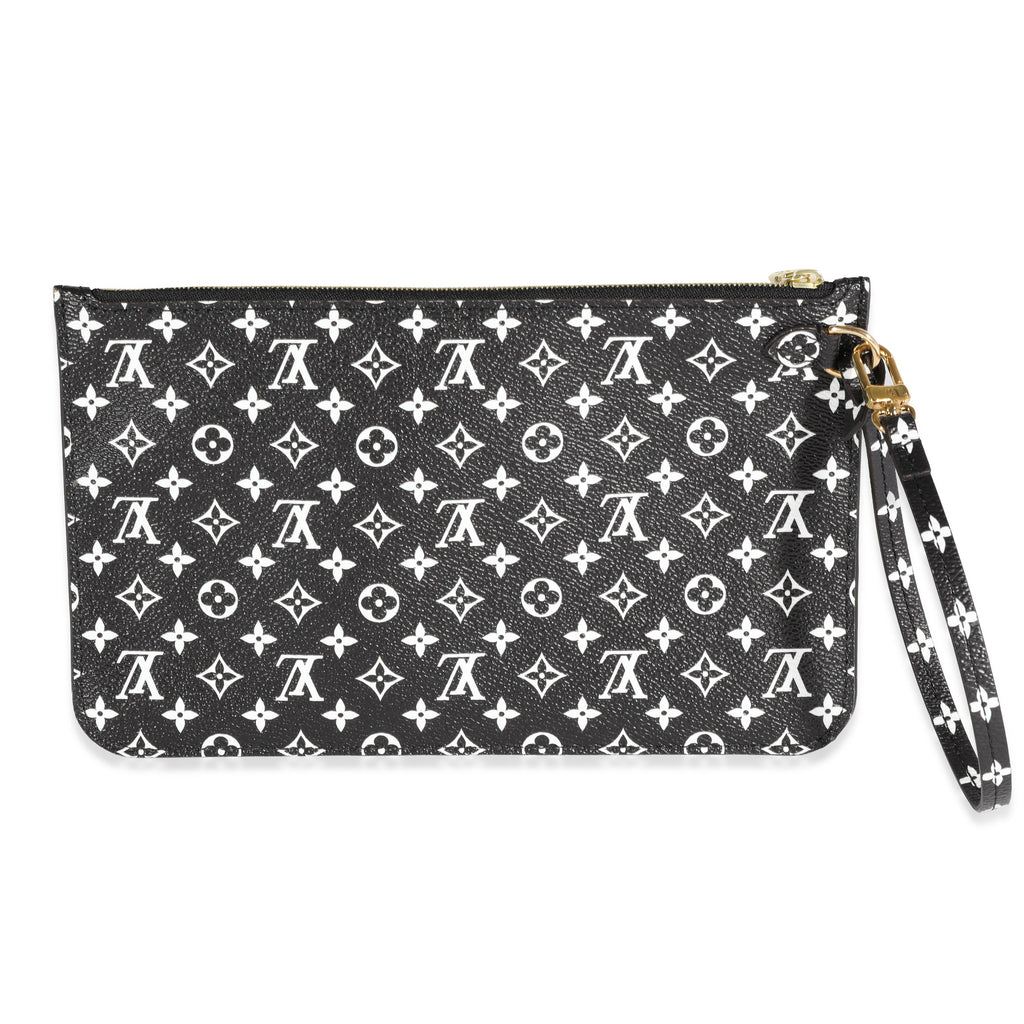 Louis Vuitton Louis Vuitton Black & White Monogram Canvas Neverfull Pochette