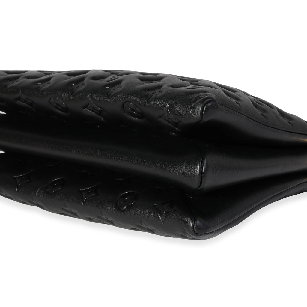 Louis Vuitton Louis Vuitton Black Embossed Lambskin Coussin MM