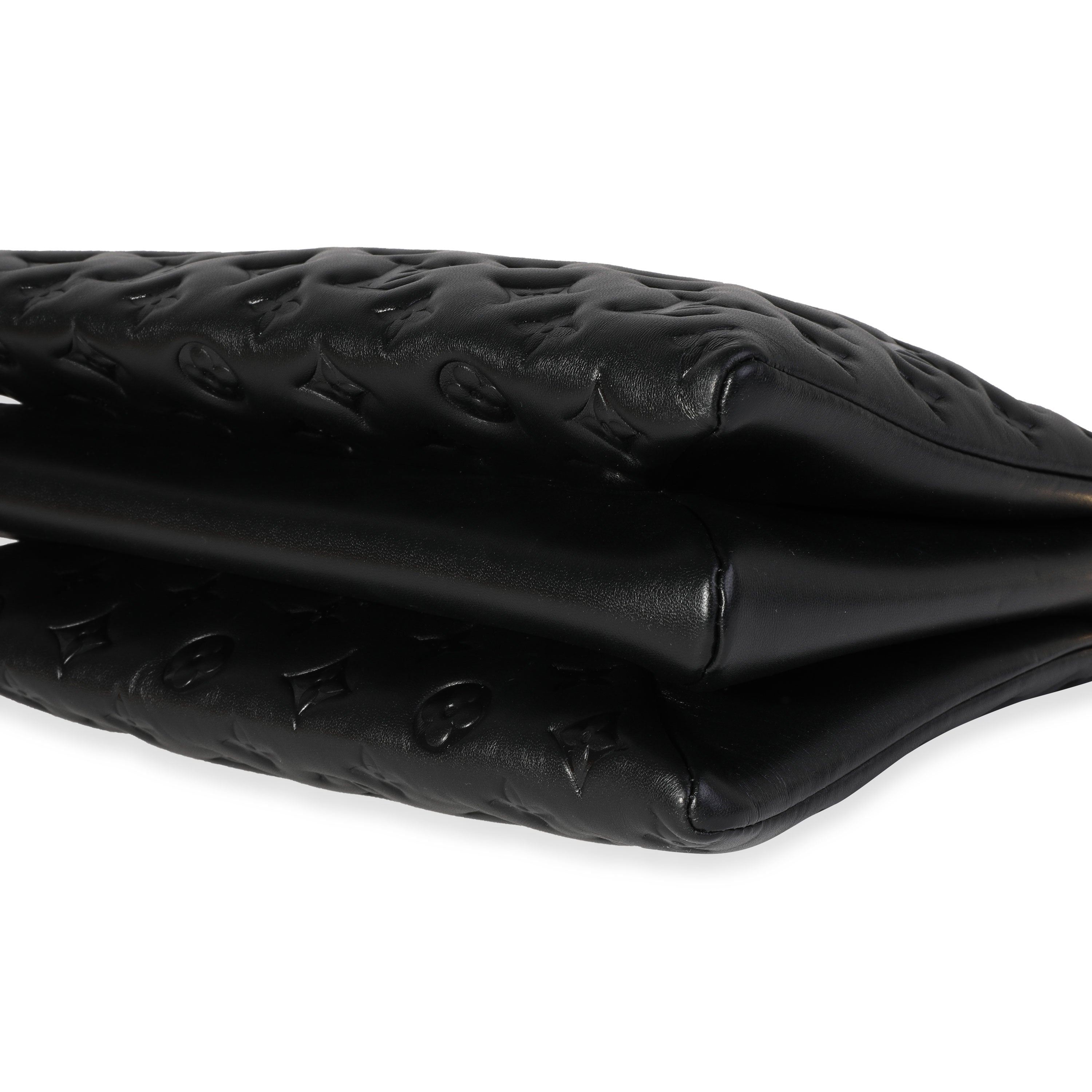 Louis Vuitton Louis Vuitton Black Embossed Lambskin Coussin MM