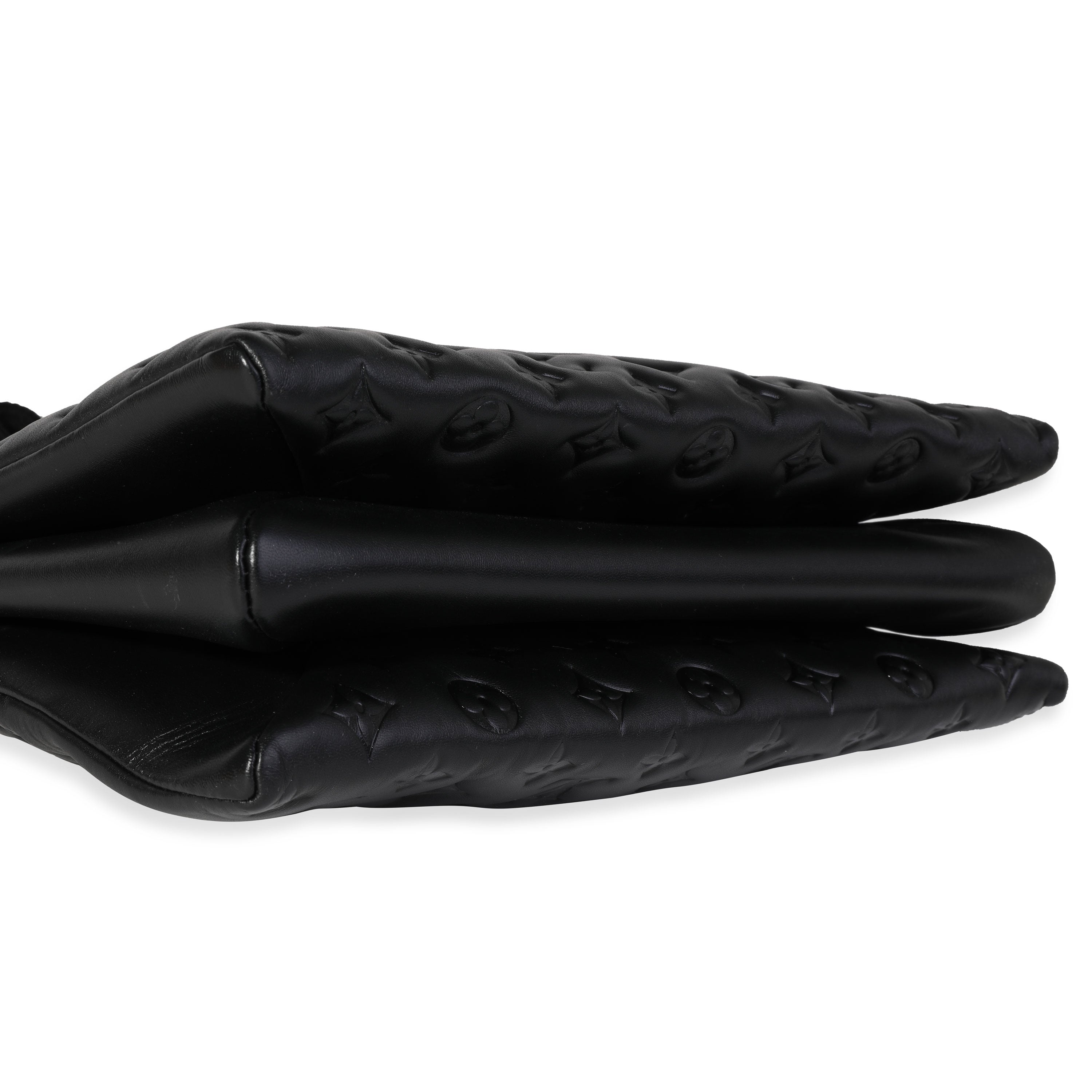 Louis Vuitton Louis Vuitton Black Embossed Lambskin Coussin MM