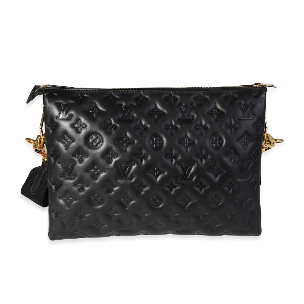Louis Vuitton Louis Vuitton Black Embossed Lambskin Coussin MM