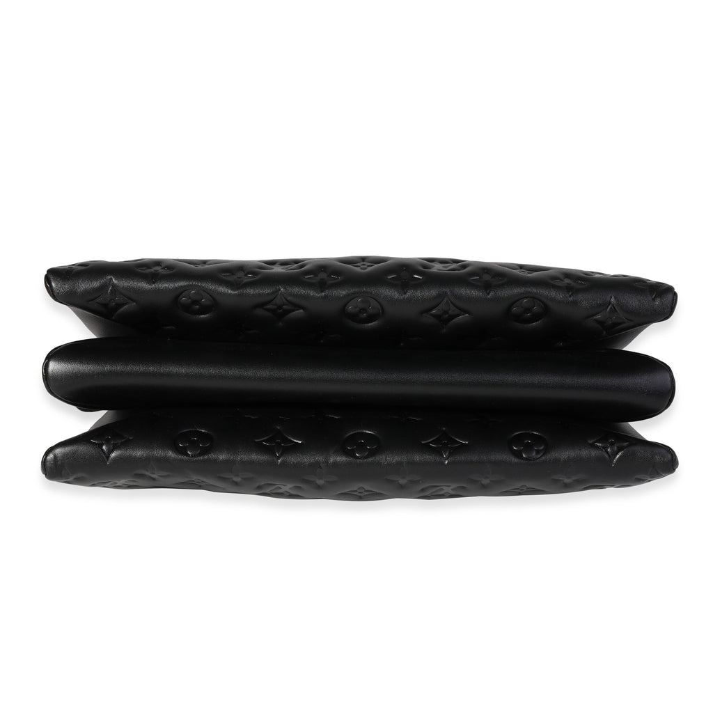 Louis Vuitton Louis Vuitton Black Embossed Lambskin Coussin MM
