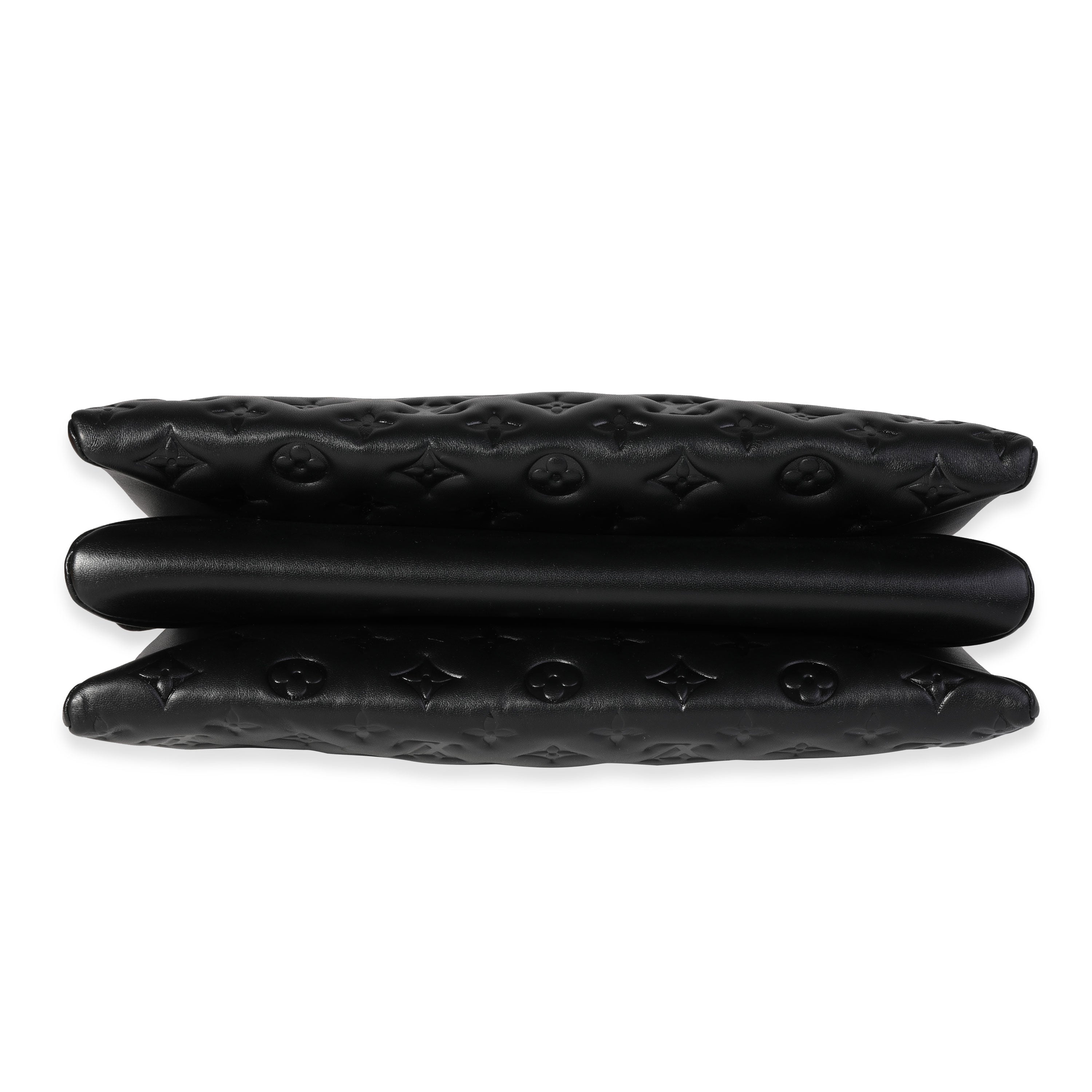 Louis Vuitton Louis Vuitton Black Embossed Lambskin Coussin MM