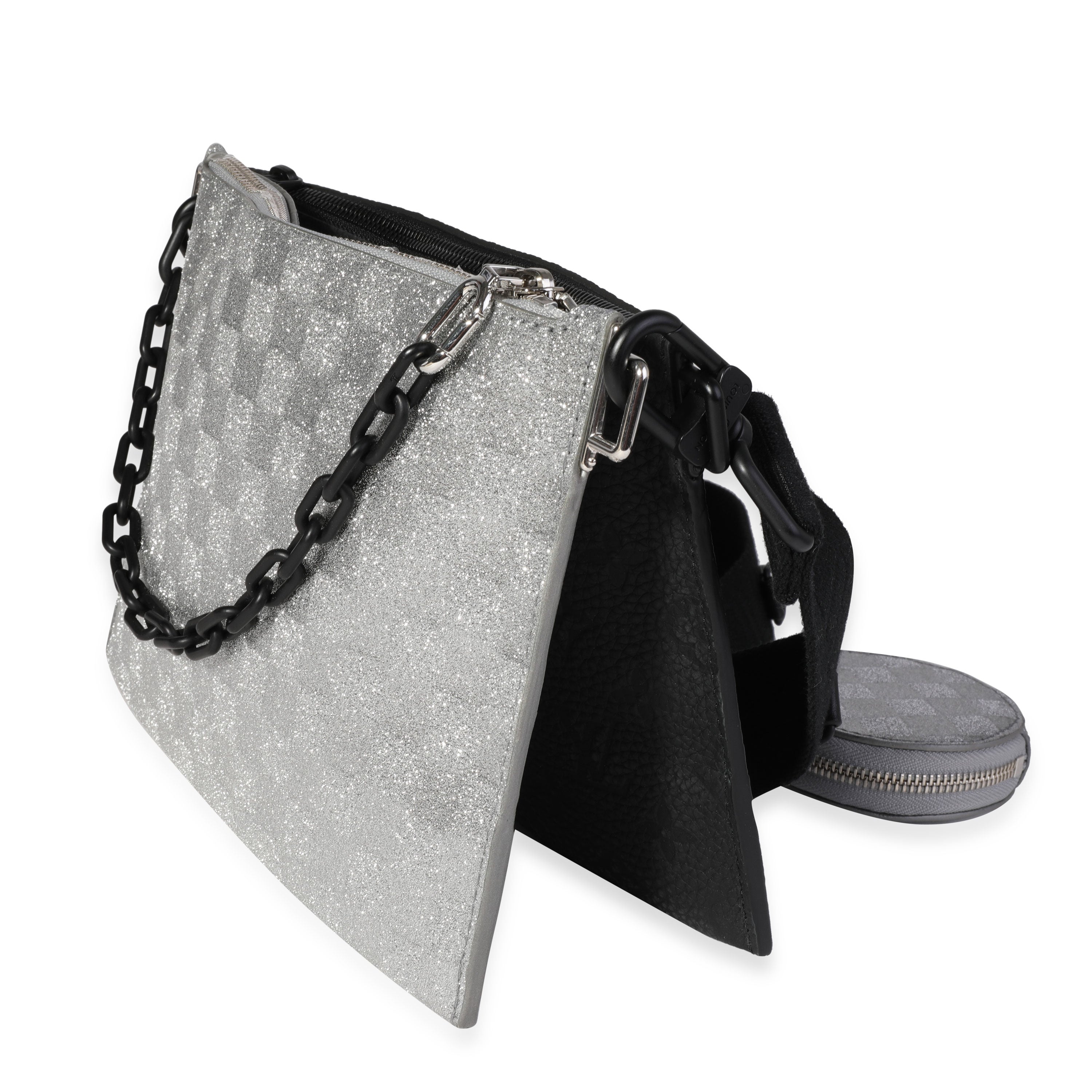 Louis Vuitton Louis Vuitton Silver Damier Glitter & Black Monogram Taurillon Sac In The Loop