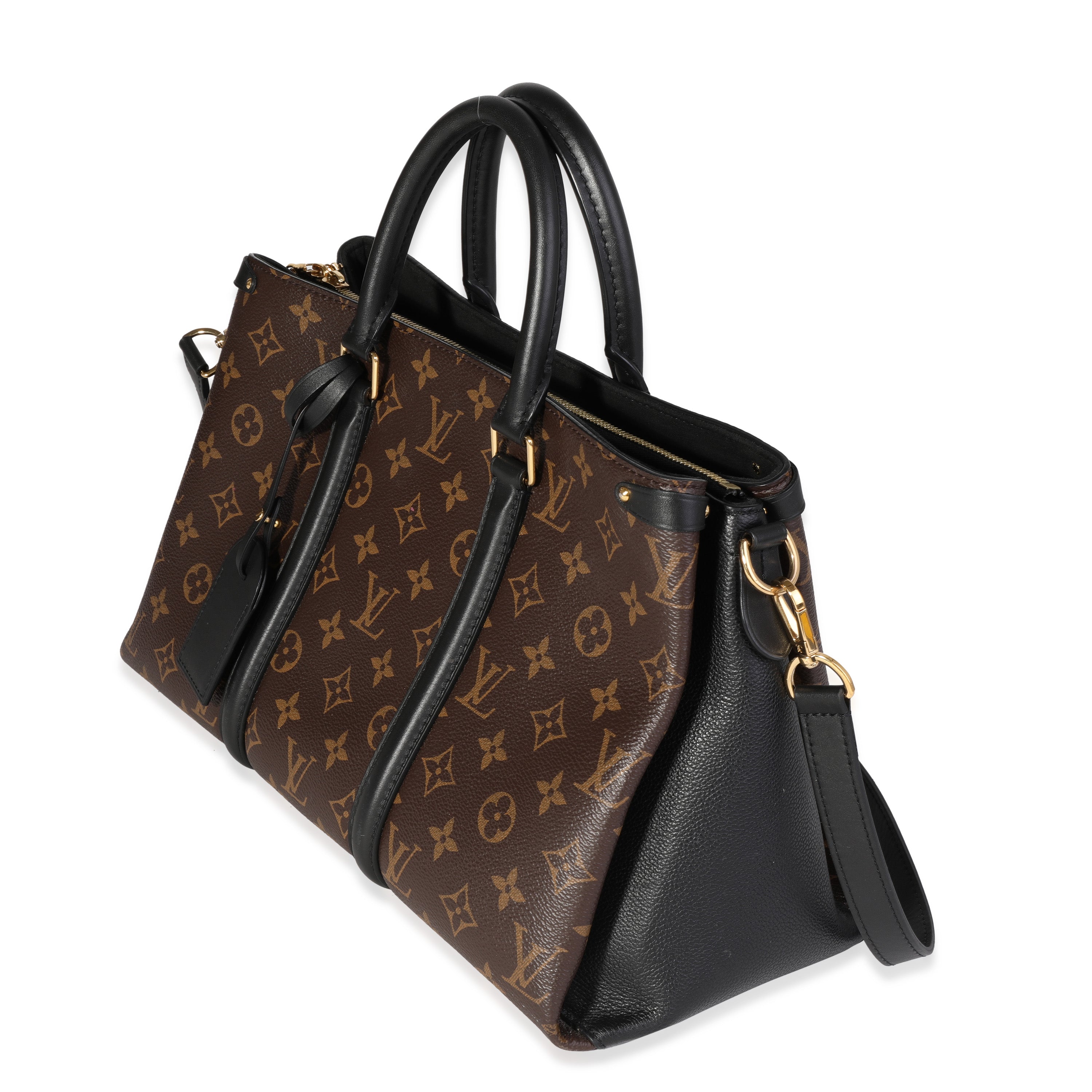 Louis Vuitton Louis Vuitton Monogram Canvas & Black Leather Soufflot MM