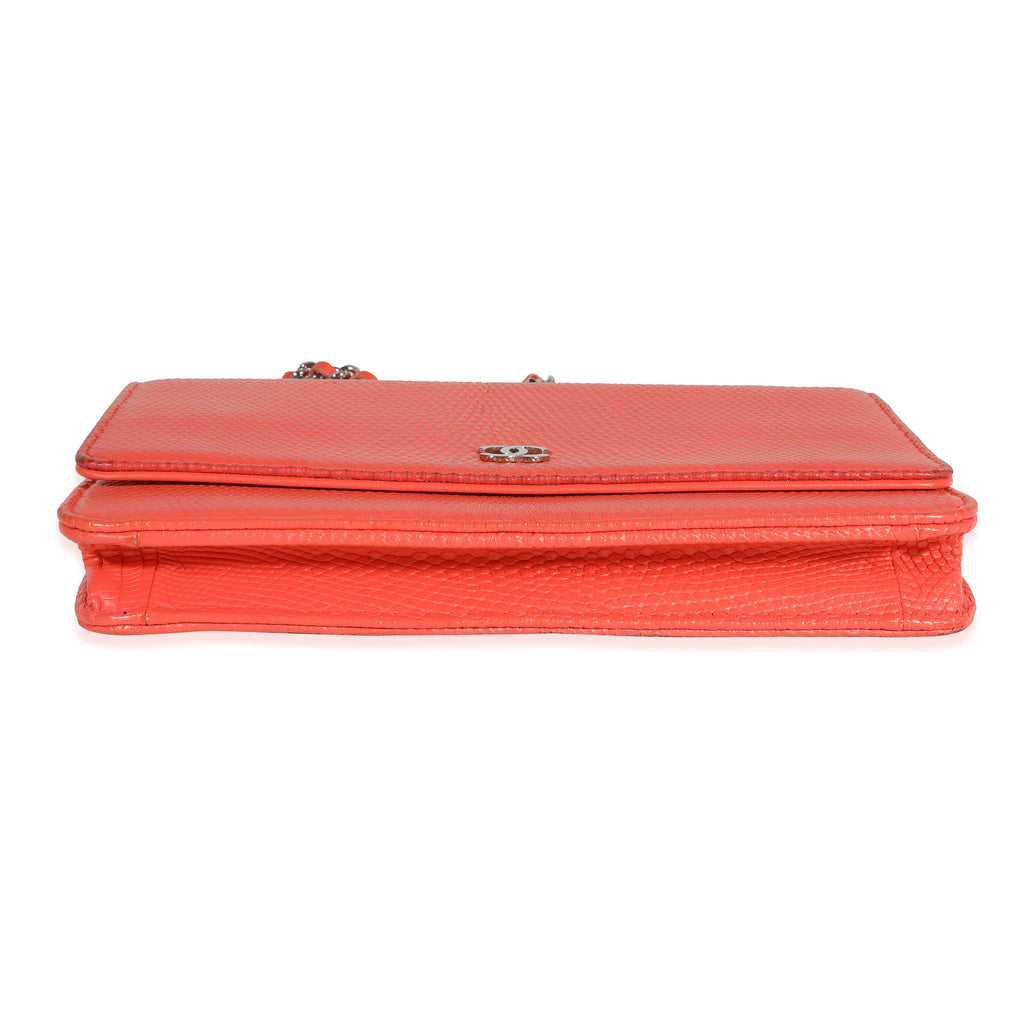 Chanel Coral Lizard Wallet On Chain