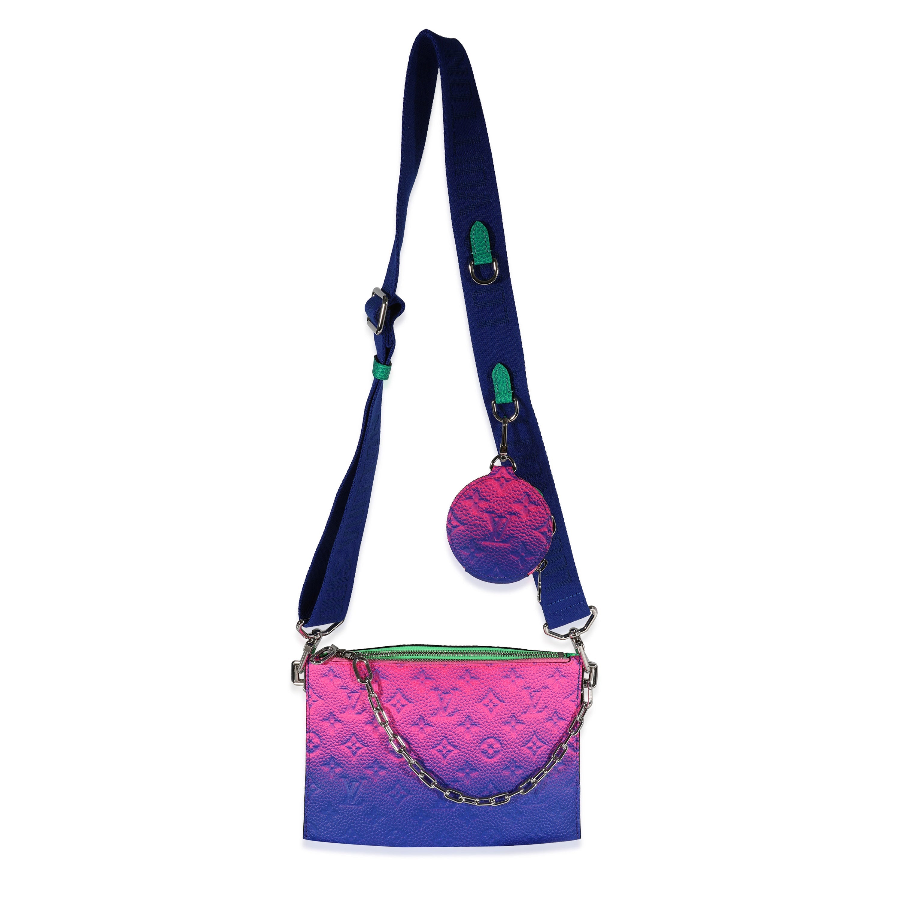 Louis Vuitton Louis Vuitton x Virgil Abloh Multicolor Monogram Taurillon Illusion Trio Pouch