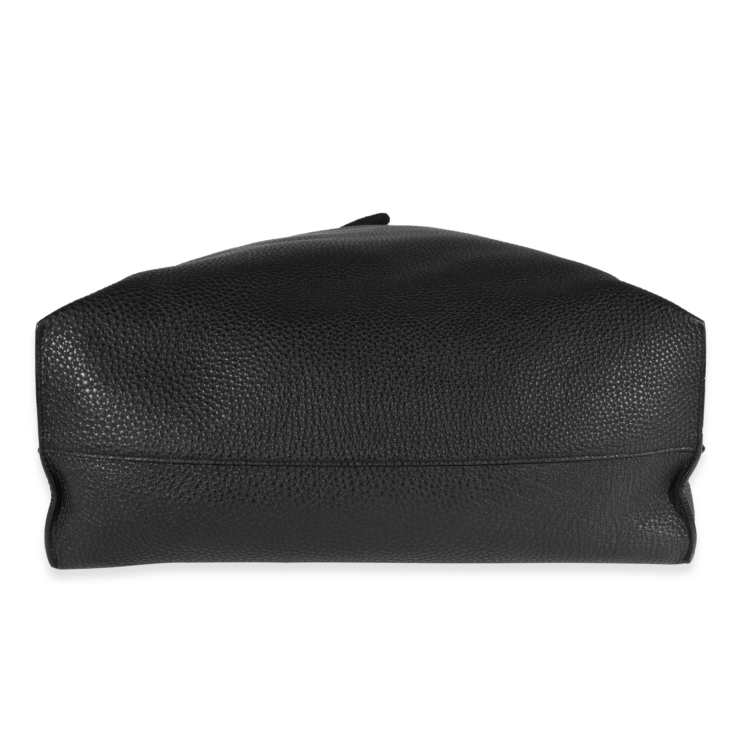 Saint Laurent Black Grained Leather Passamaneria Patti Tote