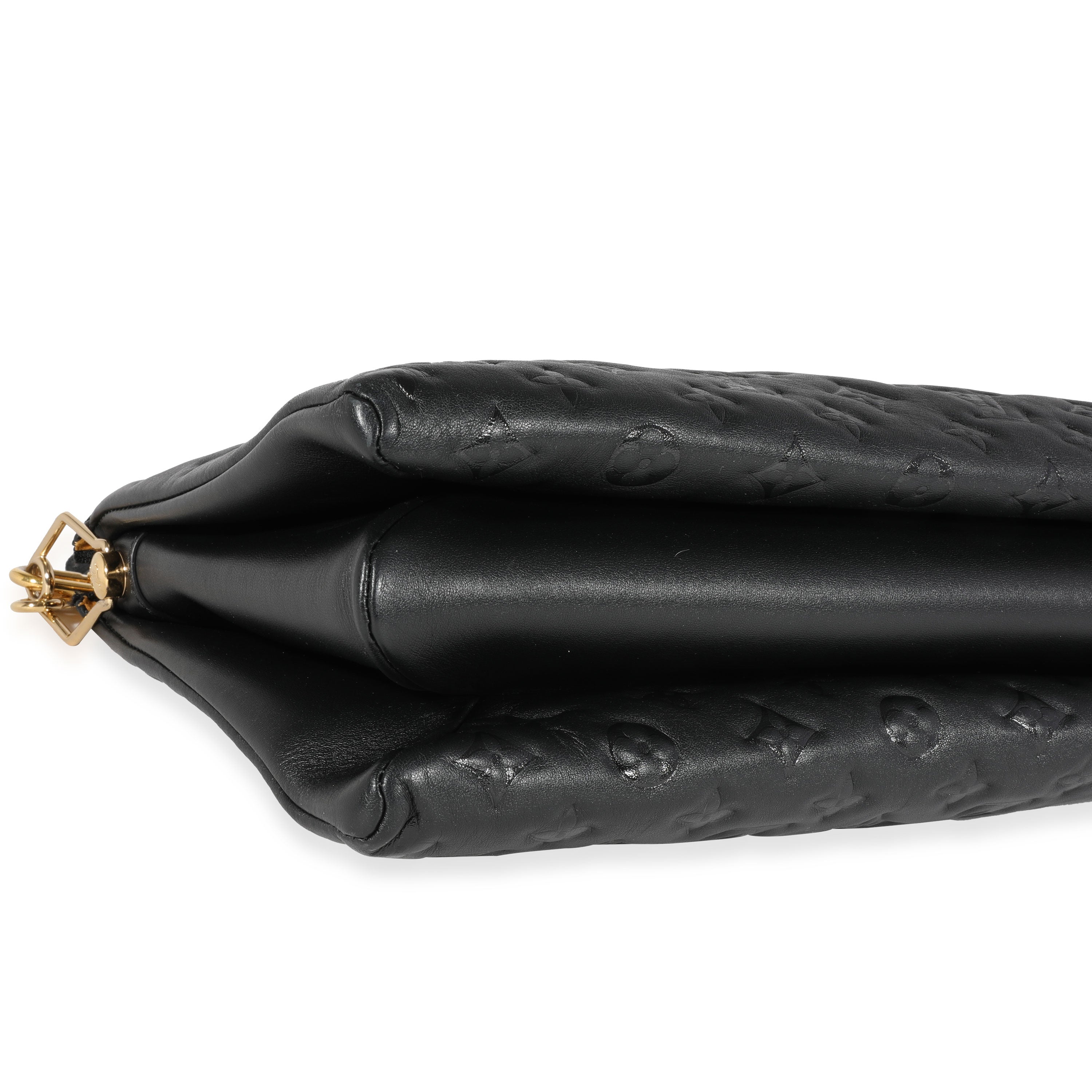 Louis Vuitton Louis Vuitton Black Monogram Puffy Lambskin Coussin MM