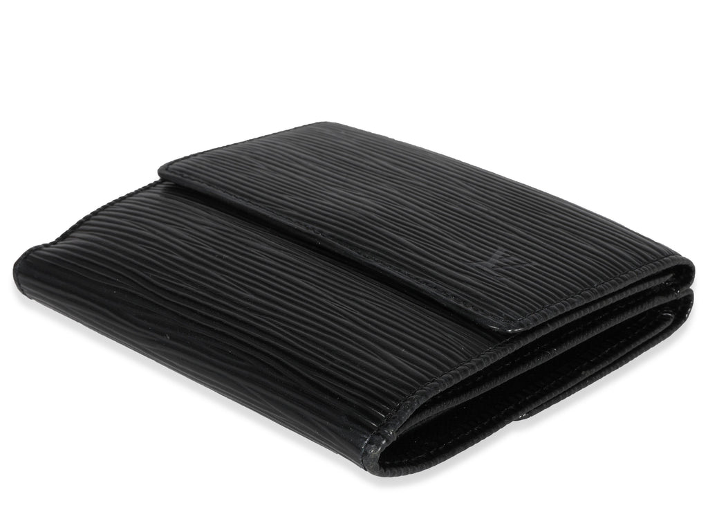 Louis Vuitton Louis Vuitton Black Epi Leather Porte-Monnaie Compact Wallet