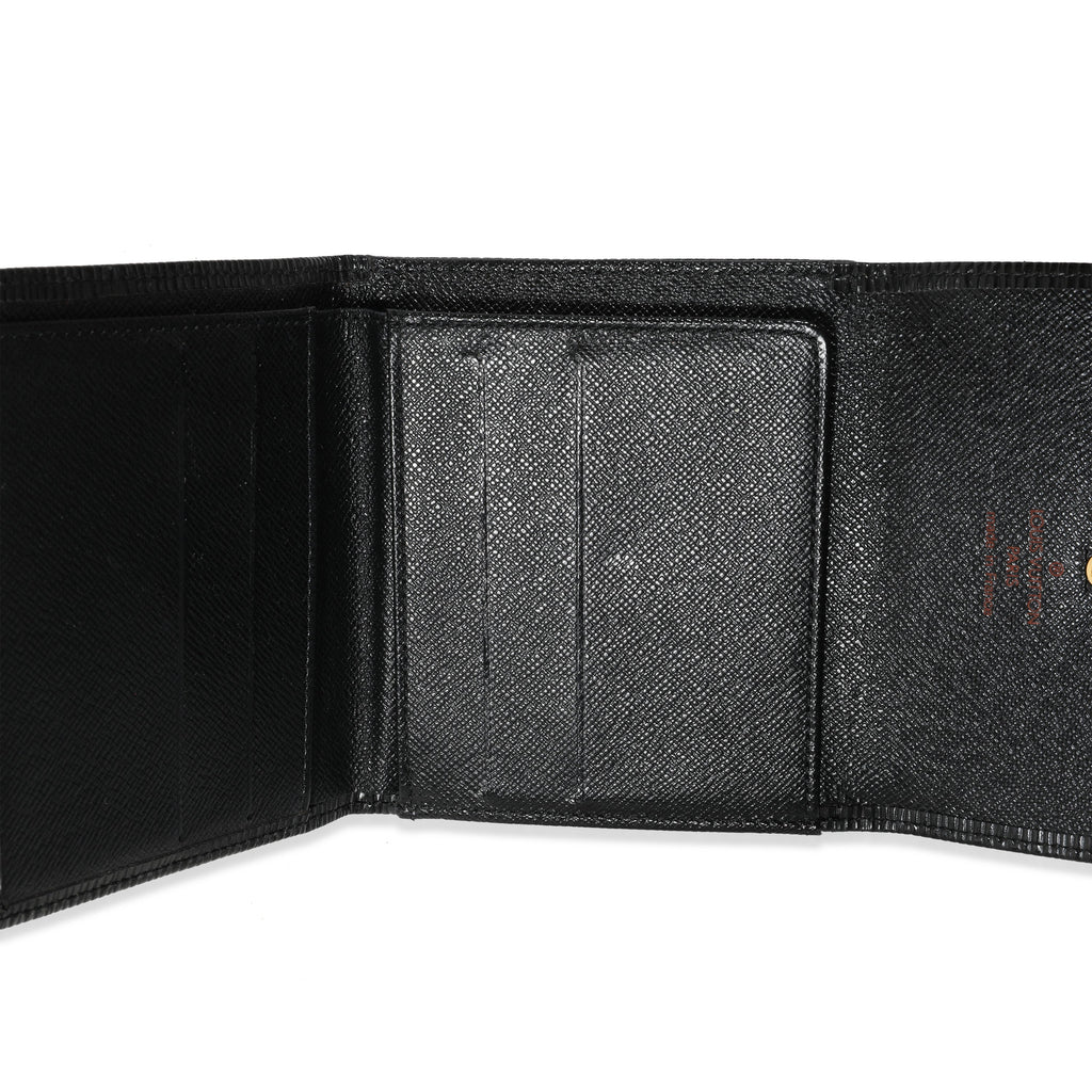 Louis Vuitton Louis Vuitton Black Epi Leather Porte-Monnaie Compact Wallet