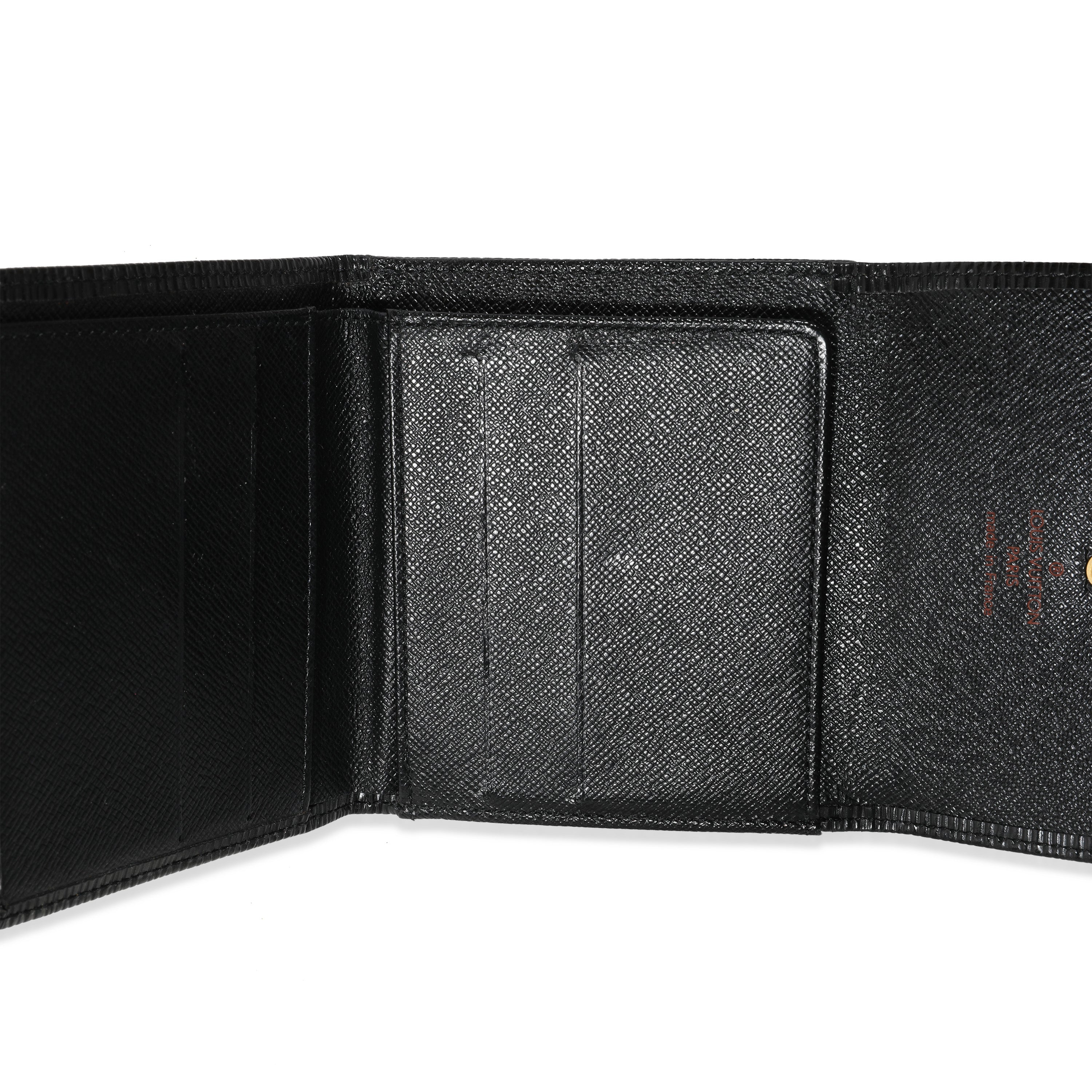 Louis Vuitton Louis Vuitton Black Epi Leather Porte-Monnaie Compact Wallet