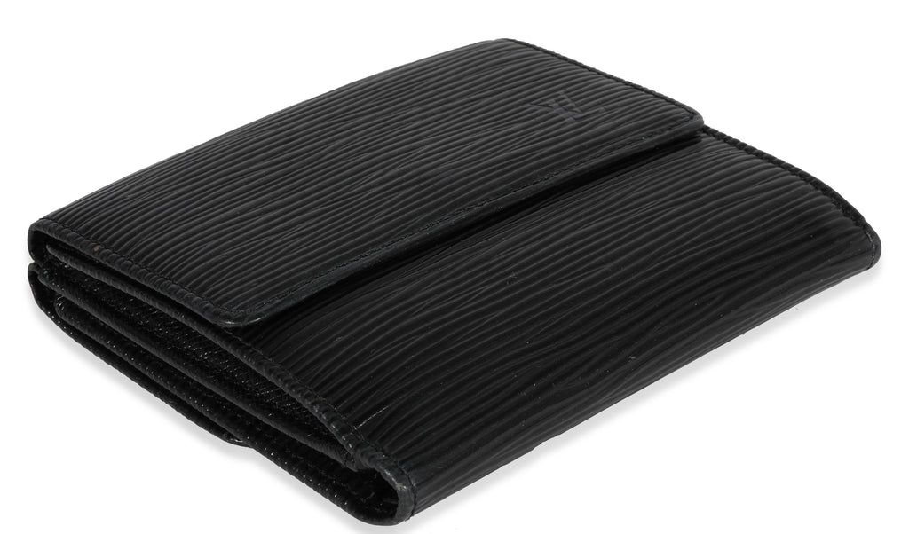 Louis Vuitton Louis Vuitton Black Epi Leather Porte-Monnaie Compact Wallet