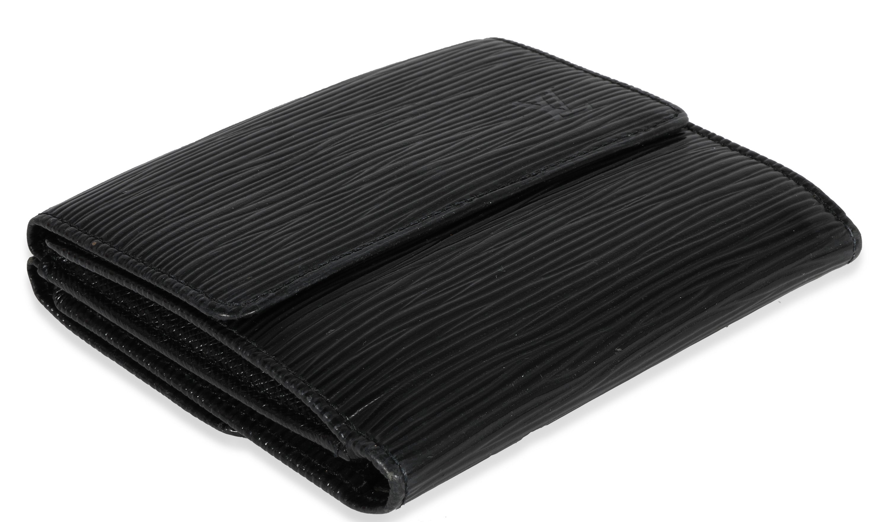 Louis Vuitton Louis Vuitton Black Epi Leather Porte-Monnaie Compact Wallet