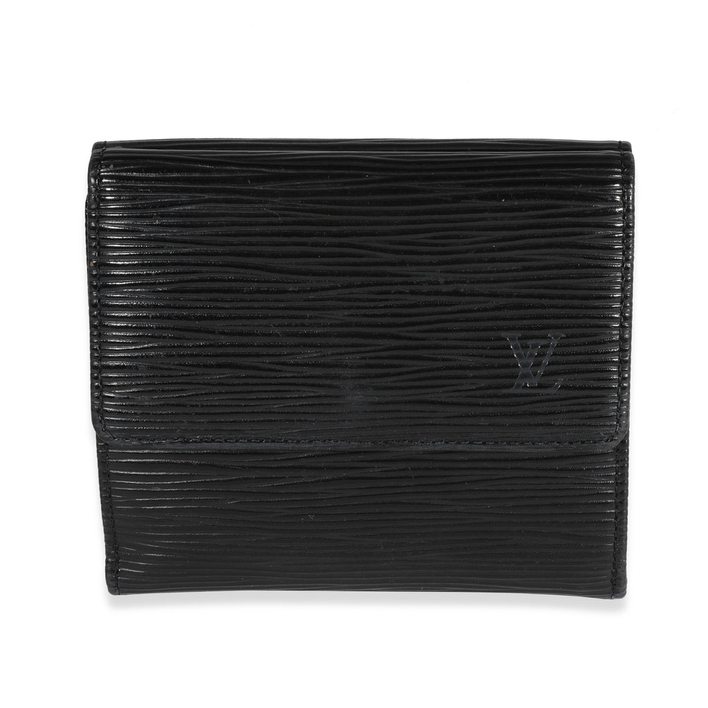 Louis Vuitton Louis Vuitton Black Epi Leather Porte-Monnaie Compact Wallet