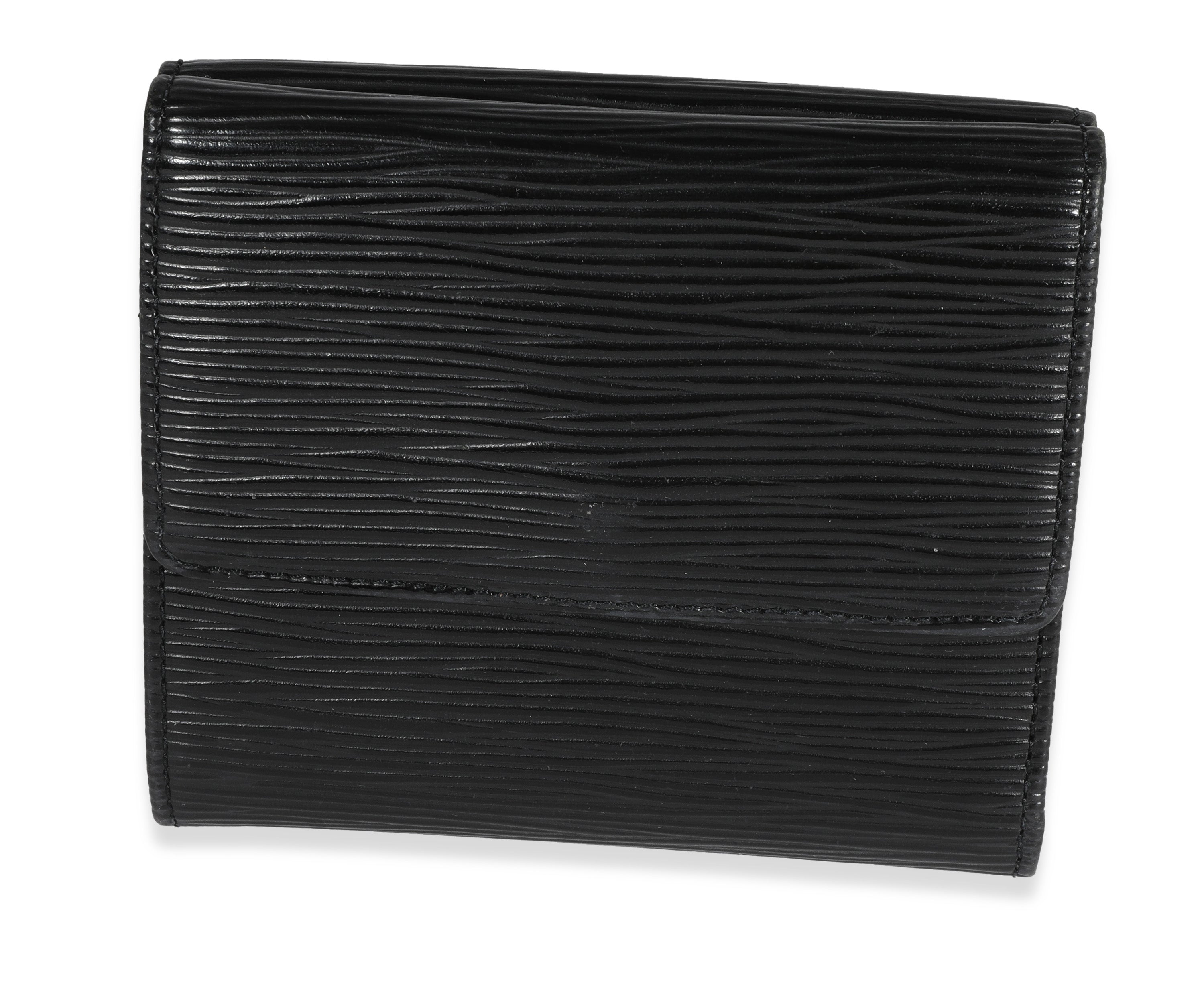 Louis Vuitton Louis Vuitton Black Epi Leather Porte-Monnaie Compact Wallet