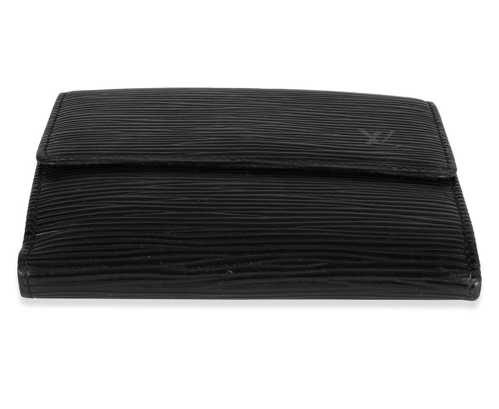 Louis Vuitton Louis Vuitton Black Epi Leather Porte-Monnaie Compact Wallet