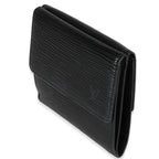 Louis Vuitton Louis Vuitton Black Epi Leather Porte-Monnaie Compact Wallet