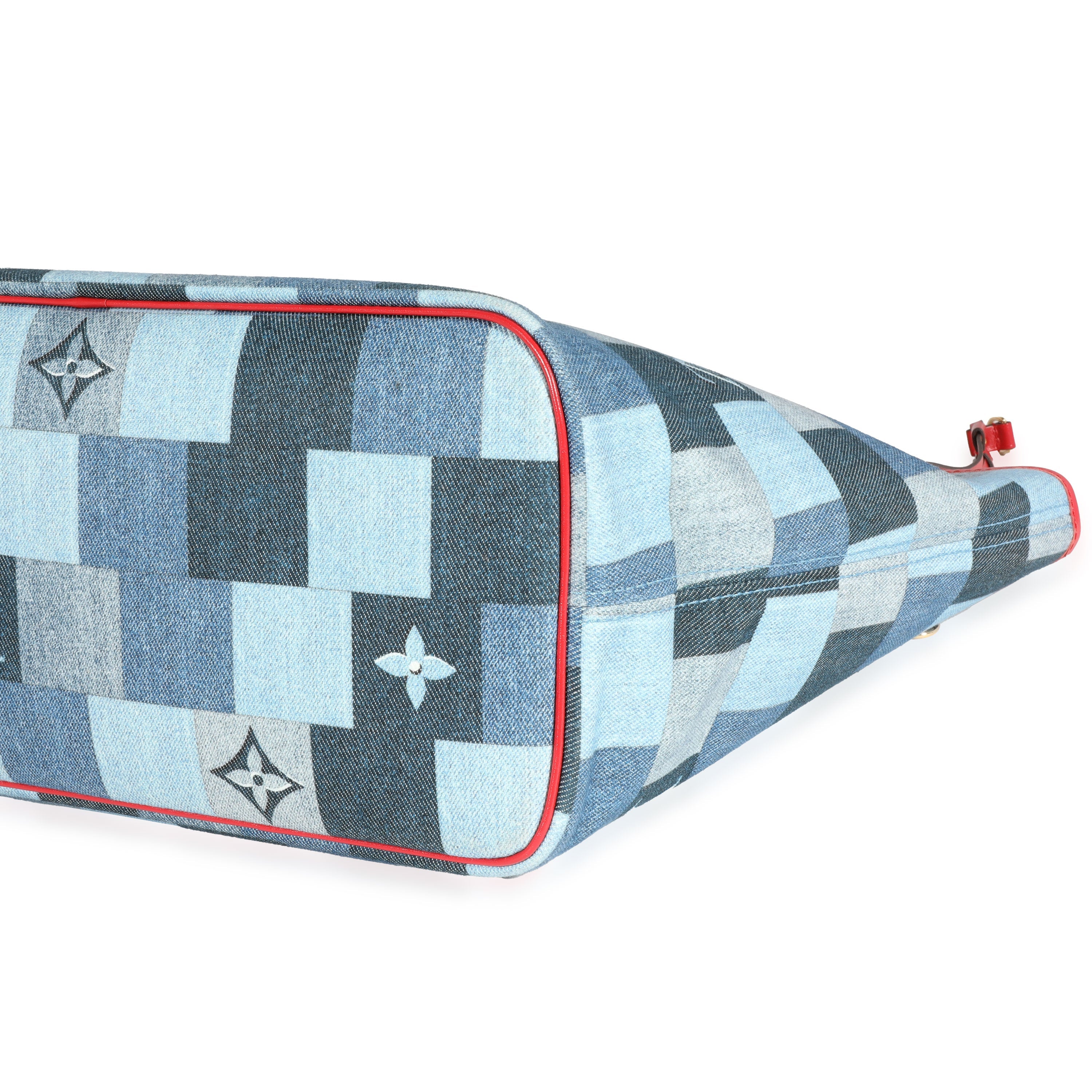 Louis Vuitton Louis Vuitton Blue Denim Monogram Patchwork Neverfull MM