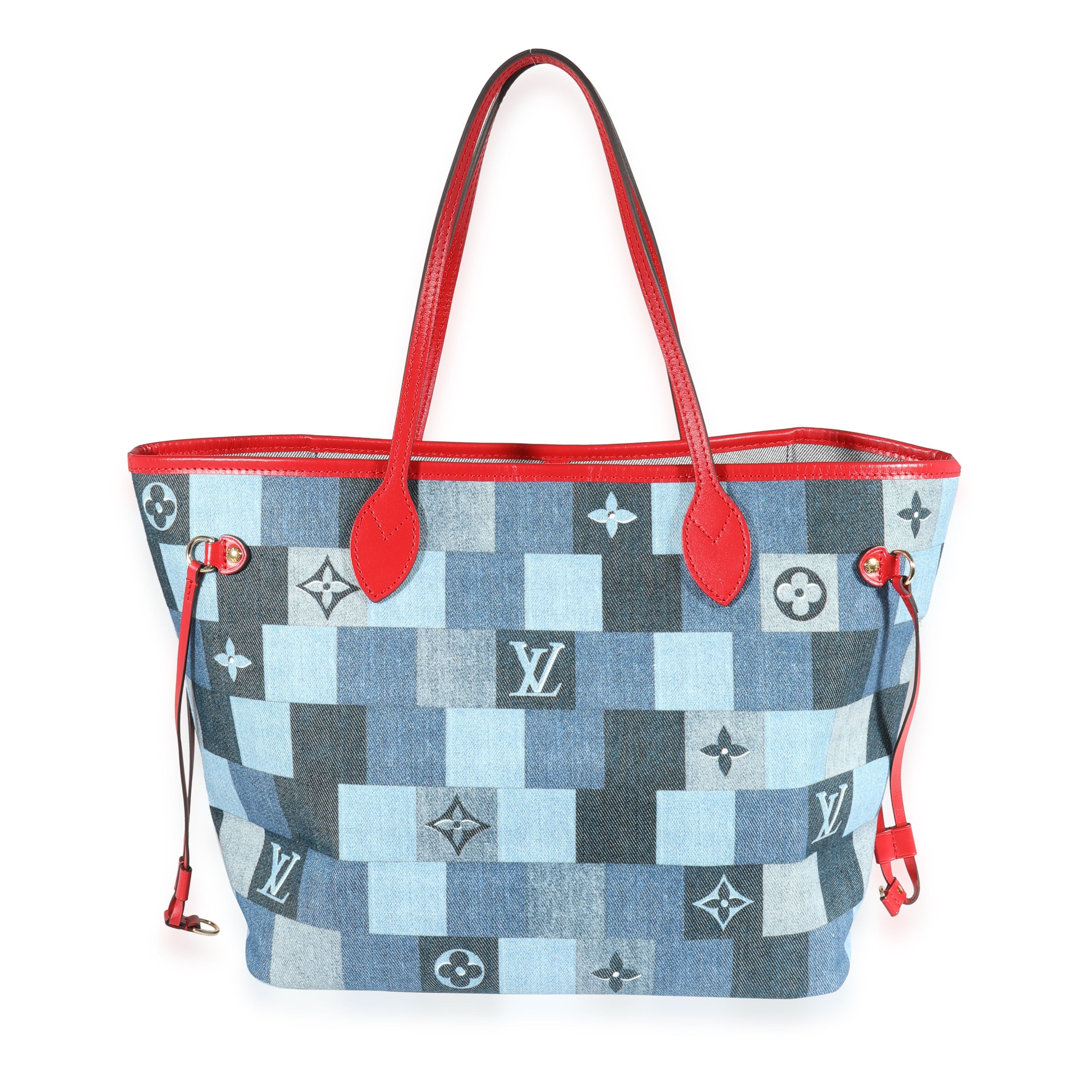 Louis Vuitton Louis Vuitton Blue Denim Monogram Patchwork Neverfull MM
