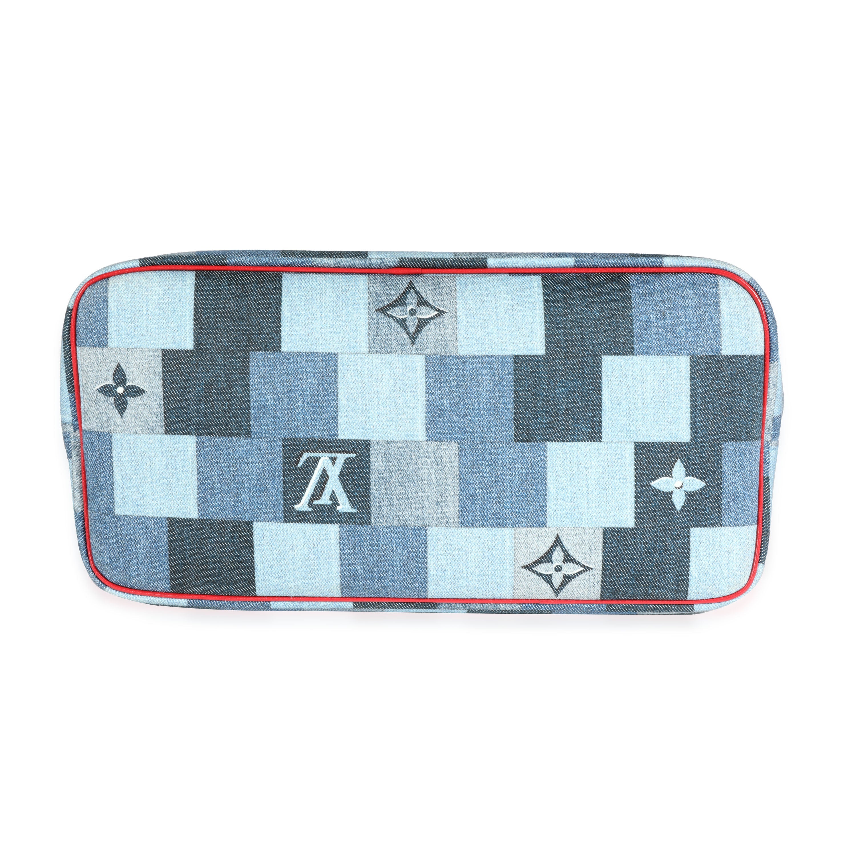 Louis Vuitton Louis Vuitton Blue Denim Monogram Patchwork Neverfull MM