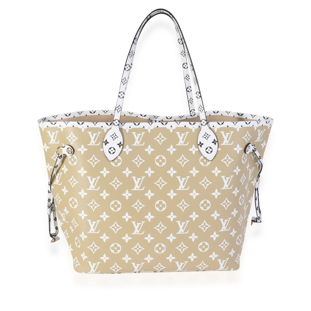 Louis Vuitton Louis Vuitton Khaki & White Monogram Giant Neverfull MM