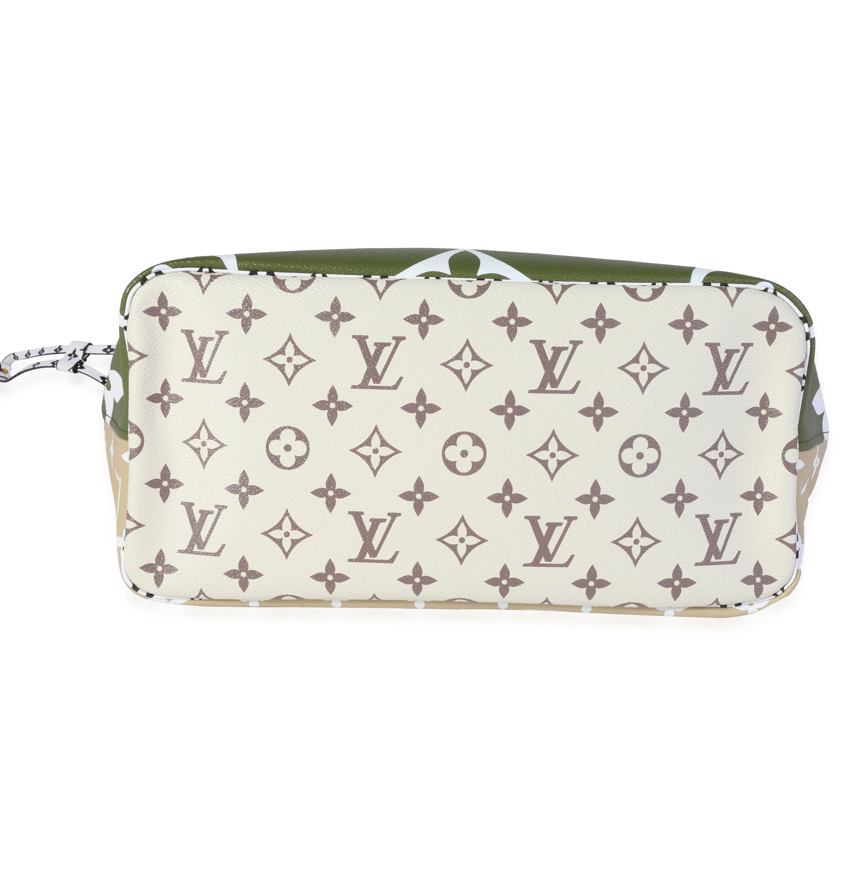 Louis Vuitton Louis Vuitton Khaki & White Monogram Giant Neverfull MM