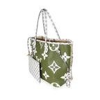Louis Vuitton Louis Vuitton Khaki & White Monogram Giant Neverfull MM