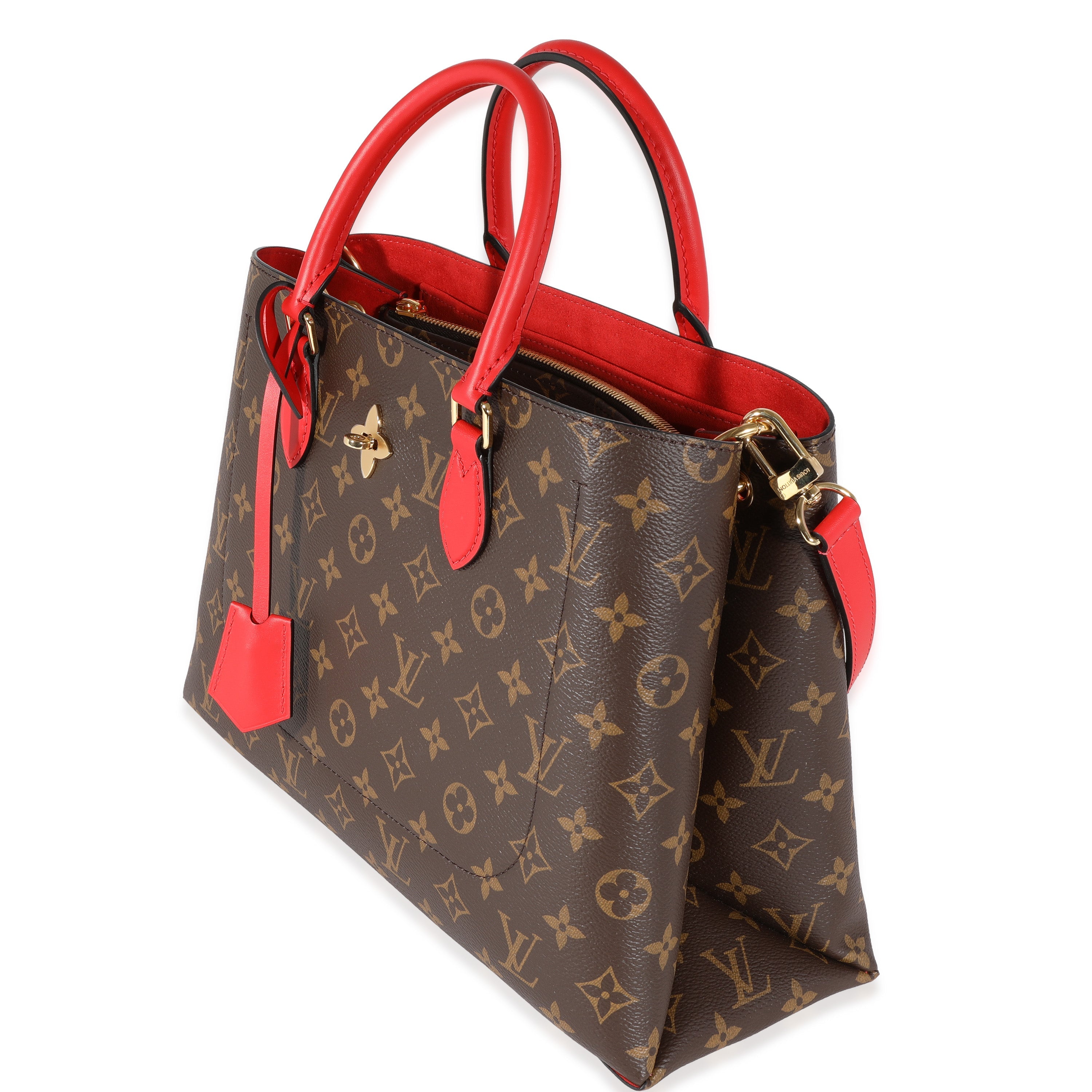 Louis Vuitton Louis Vuitton Monogram Canvas & Coquelicot Leather Flower Tote