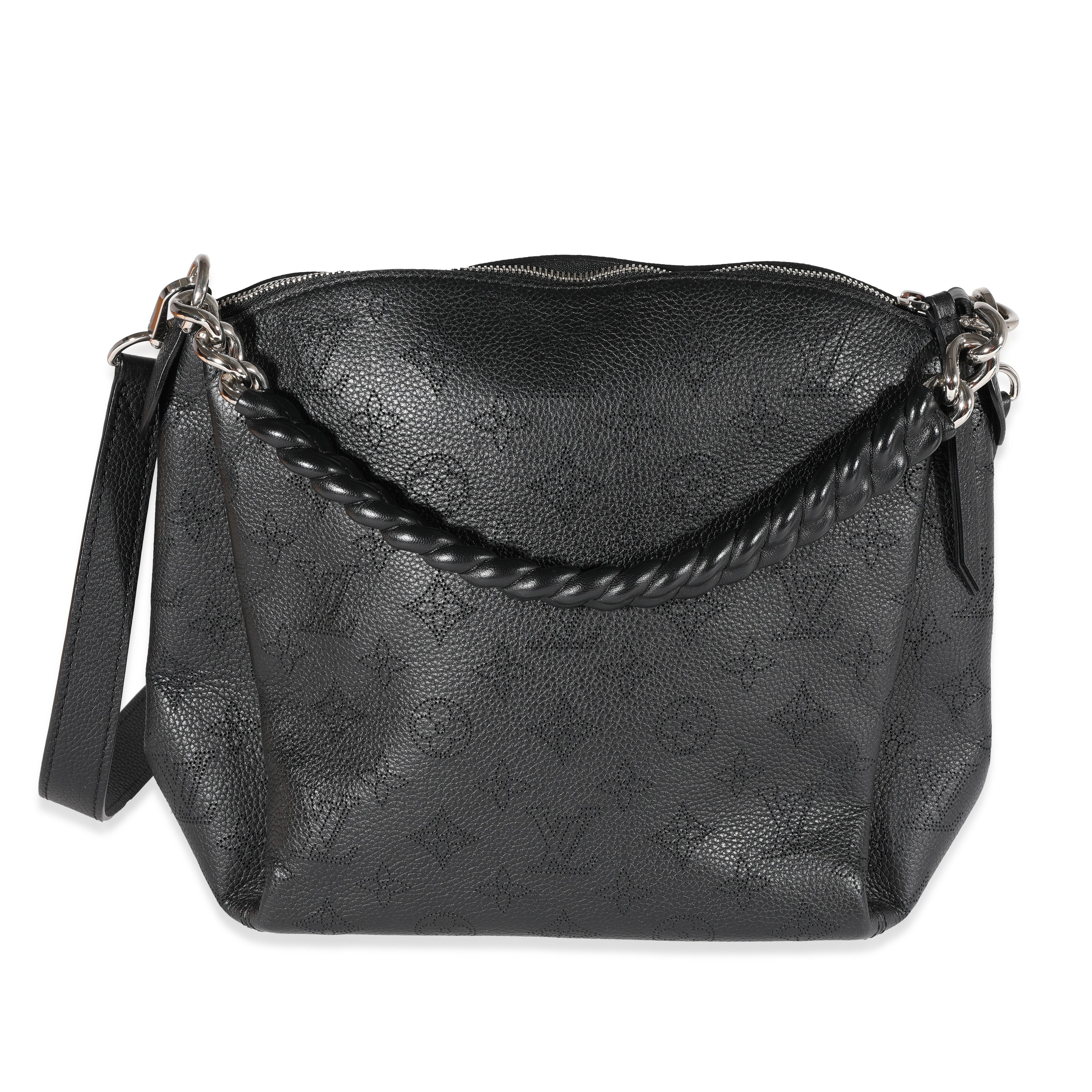 Louis Vuitton Louis Vuitton Black Mahina Leather Babylone Chain BB